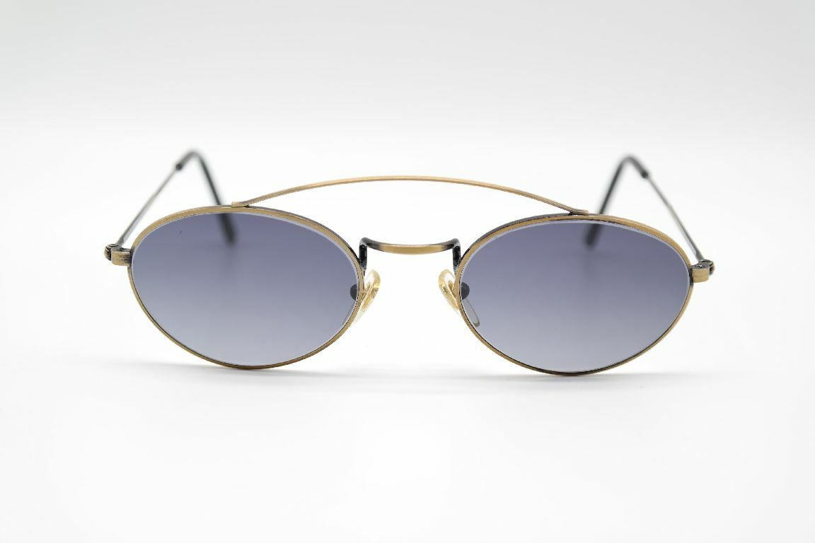 Vintage Zar Design by Zapf ZAR 105 Customized 50[]20 Gold Oval Sunglasses NOS