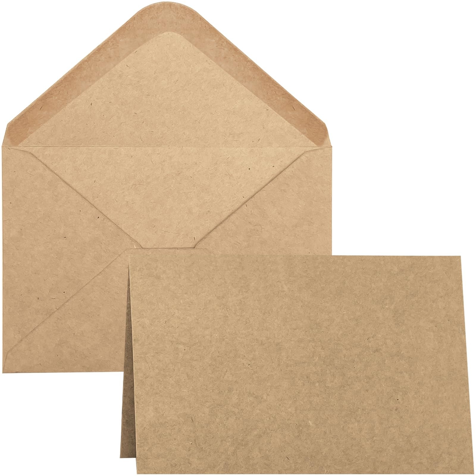 50 Pack Blank Cards and Envelopes 4x6, Brown Blank Note Cards Greeting Cards