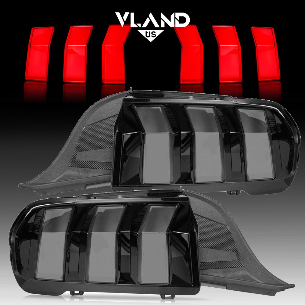 VLAND Smoke LED Tail Lights For 2024-26 Ford Mustang GT W/Animation & Sequential VLAND Smoke LED Tail Lights For 2024-26 Ford Mustang GT W/Animation & Sequential