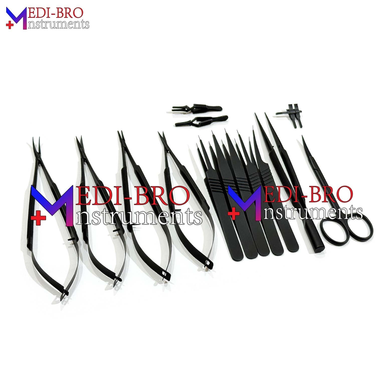 Basic Hand Surgery Microsurgical Instrument Set Black With Vascular Clamps
