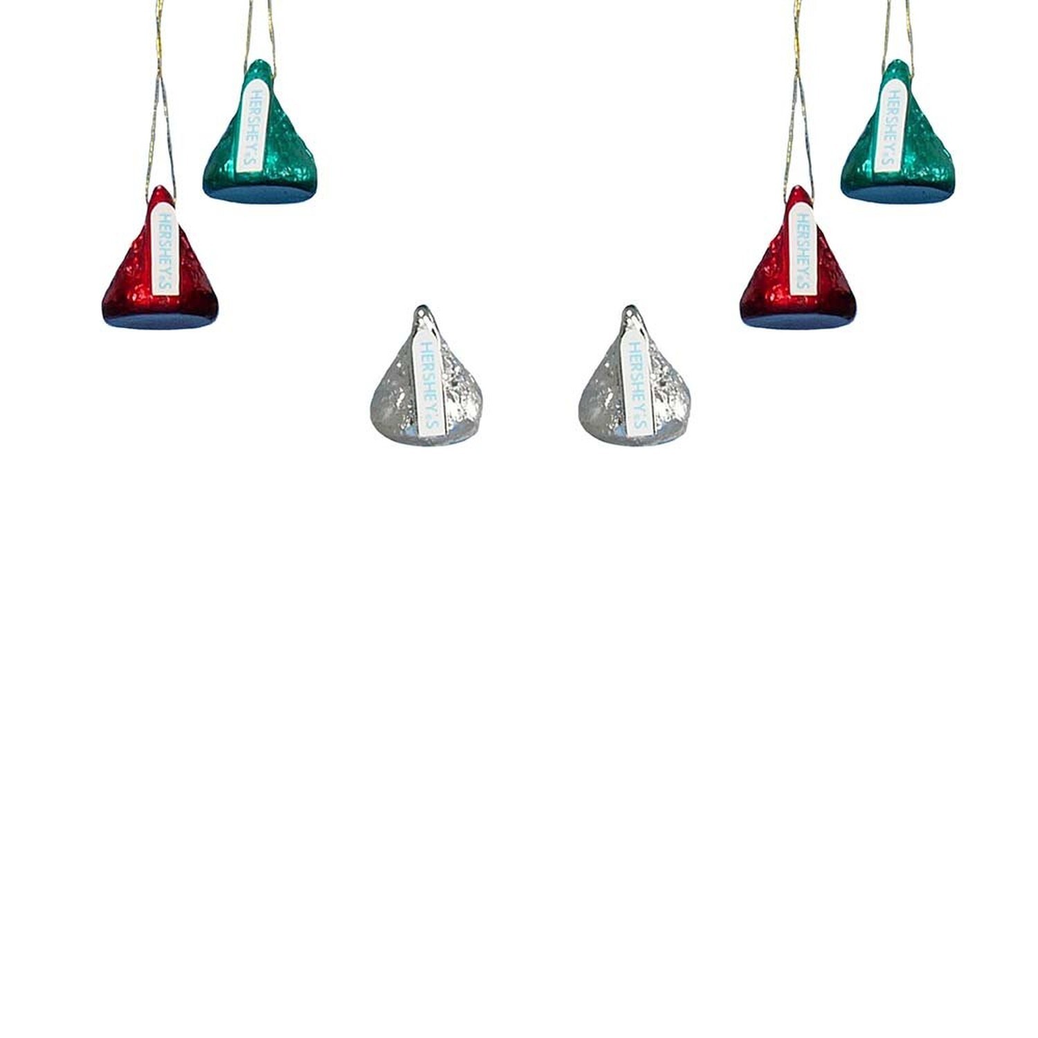 HERSHEY\'S HY0158 Kurt Adler Plastic Mini Kisses Ornament, Set of 6,Christmas
