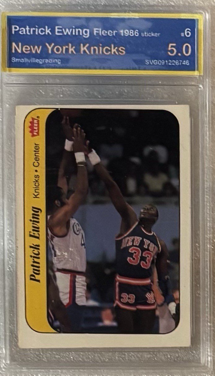 Patrick Ewing 1986-87 Fleer Basketball Sticker #6 SVG 5.0 🔥  HOF