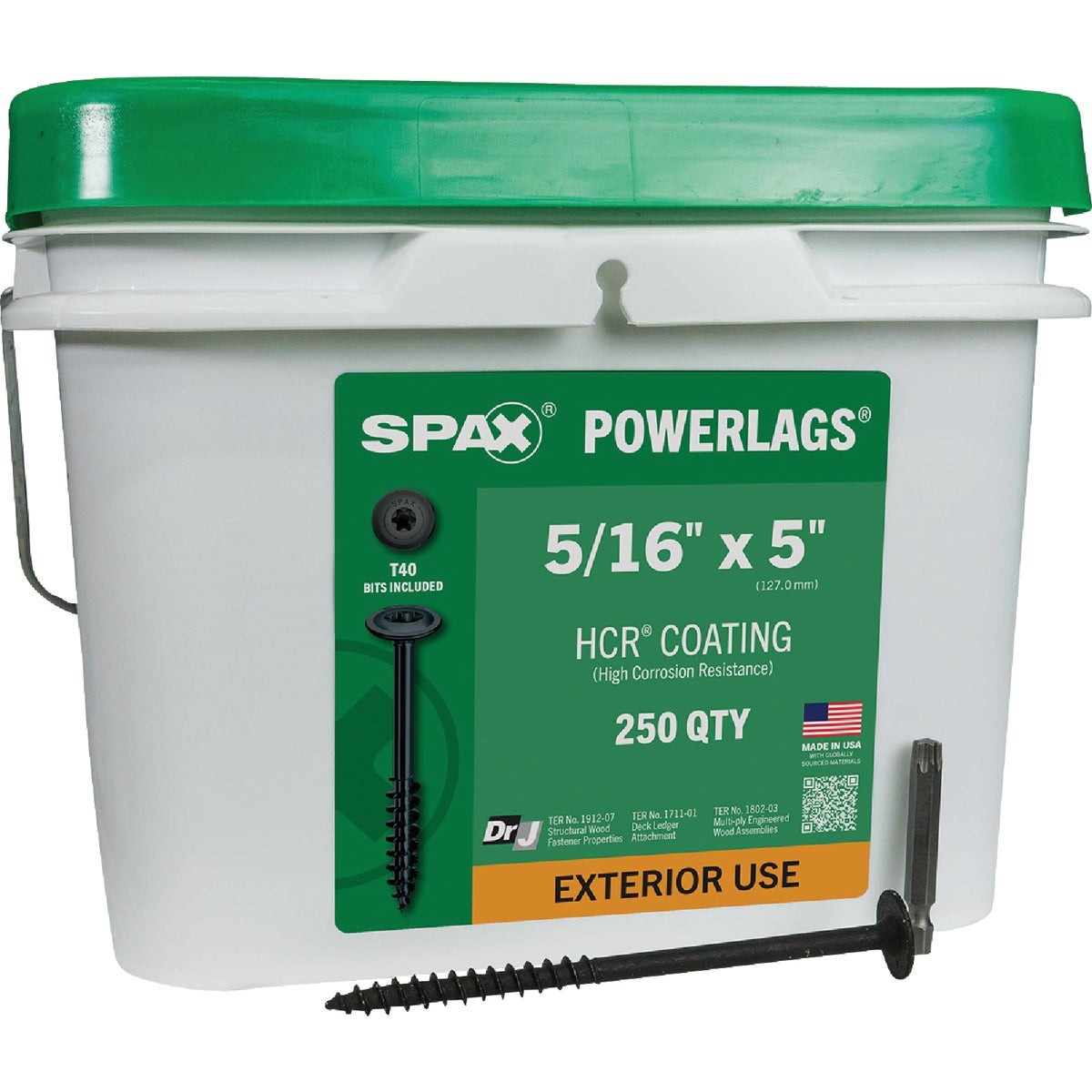SPAX Powerlag 5/16 In. x 5 In. T40 Washer Head HCR (Exterior Rated) Lag Screw (2