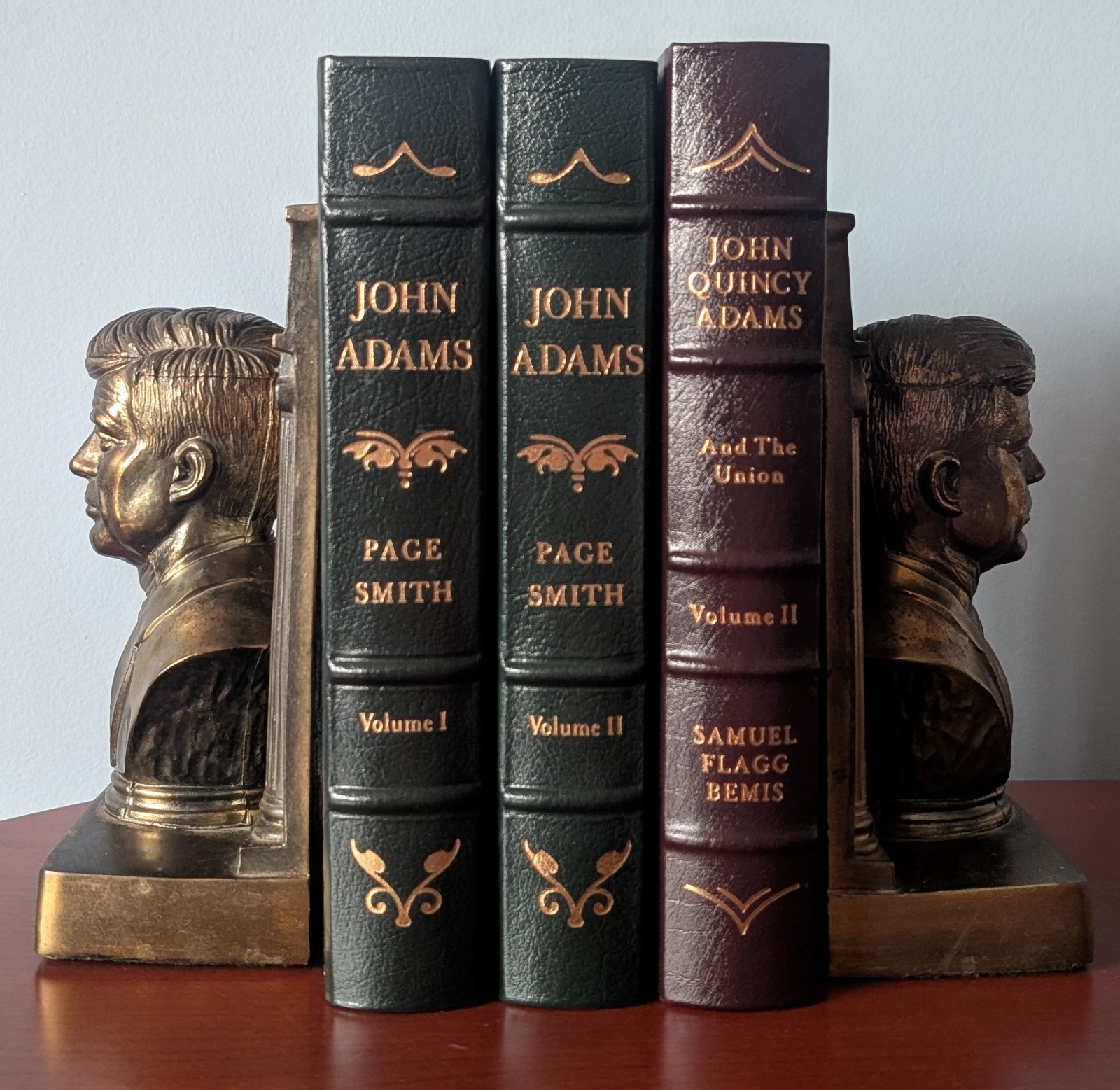 Easton Press John Adams 2 Vol Set + John Quincy Adams Vol II Leather Presidents