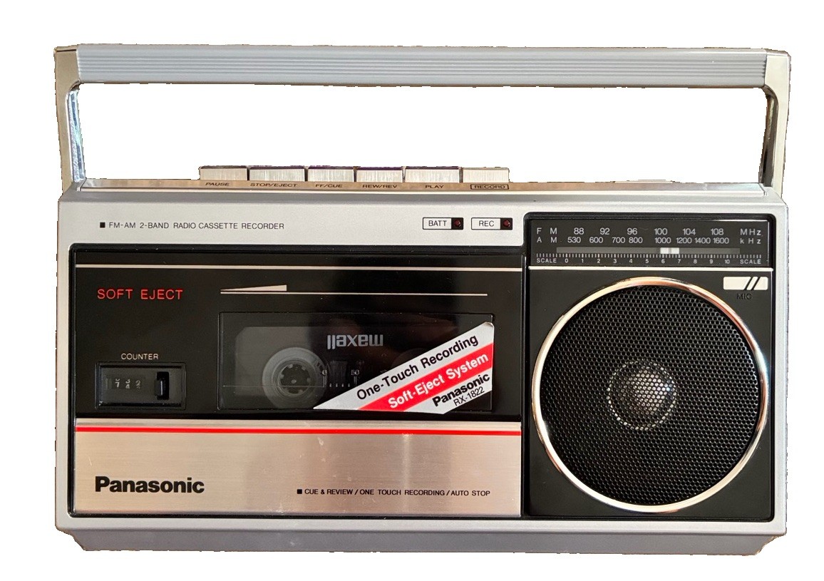 Panasonic RX-1822 FM AM Radio Cassette Recorder Boombox Vtg Tested Working Mint