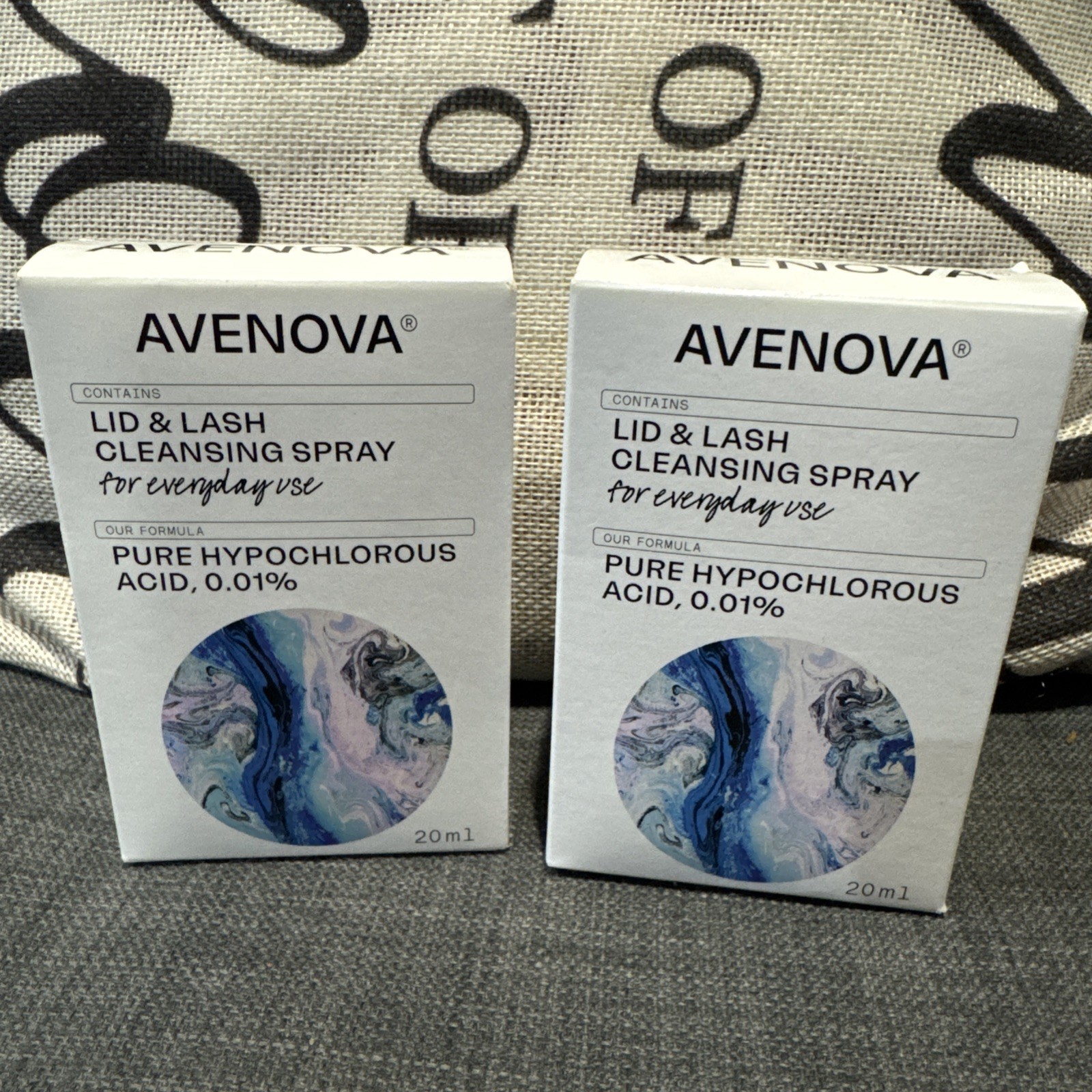 Avenova Eyelid and Eyelash Cleanser Spray Pure Hypochlorous Acid 20ml New 2pack.