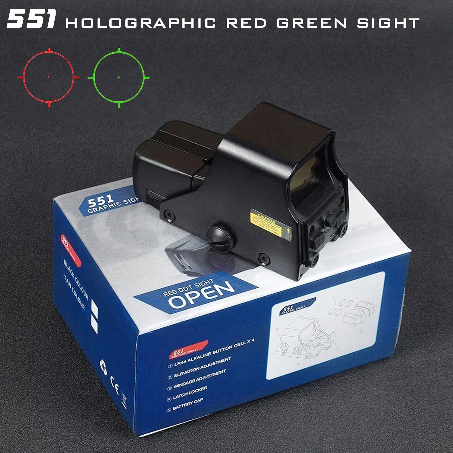 551 552 553 Holographic Red Green Dot Reflex Sight Scope Tactical Hunting 20mm