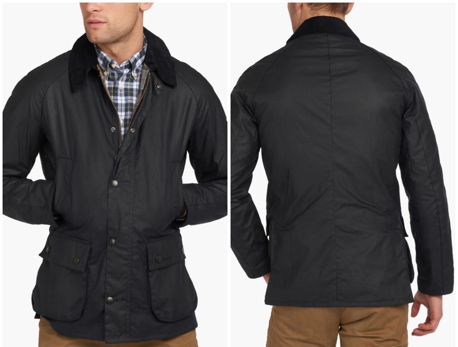 Barbour Ashby Wax Jacket Men\'s Black Size Medium