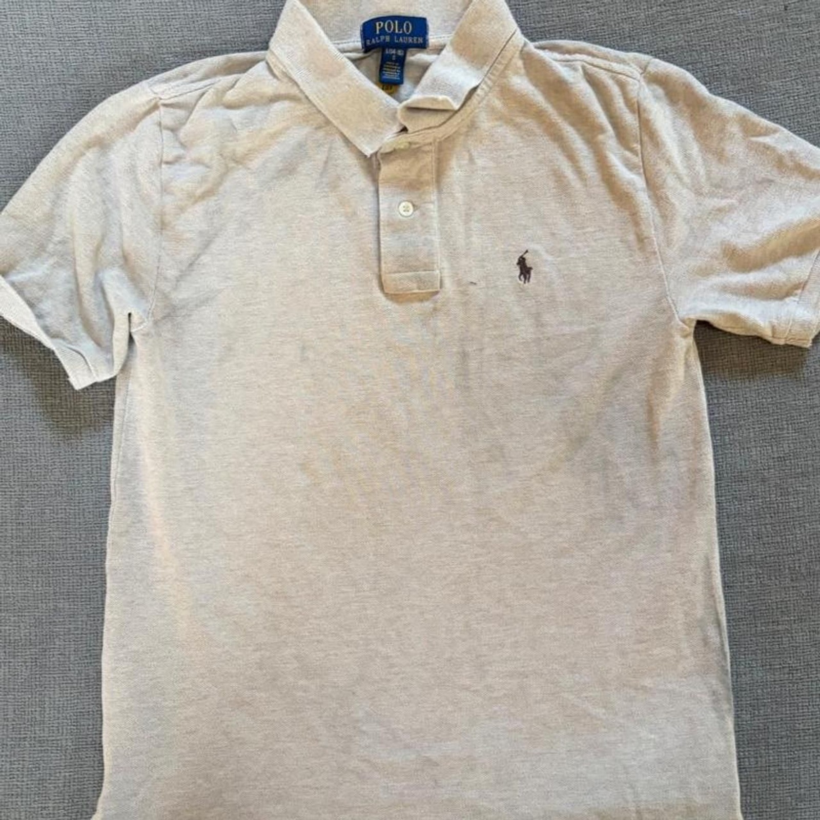Polo-ralph-lauren Men\'s Grey and Cream Polo-shirts Polo-ralph-lauren Men\'s Grey and Cream Polo-shirts