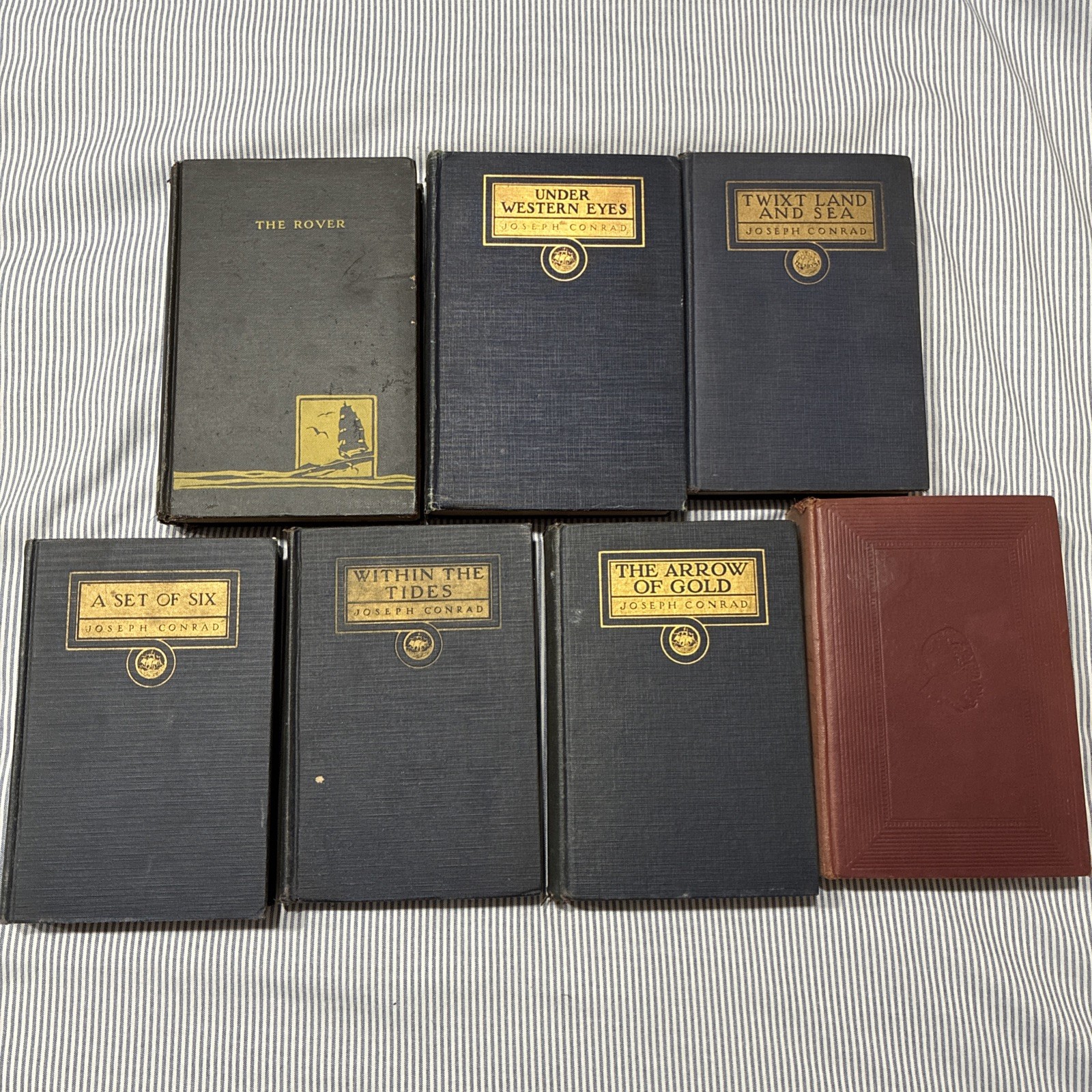 Lot of seven (7) Joseph Conrad Books VINTAGE HC/Doubleday Classic Fiction 1921