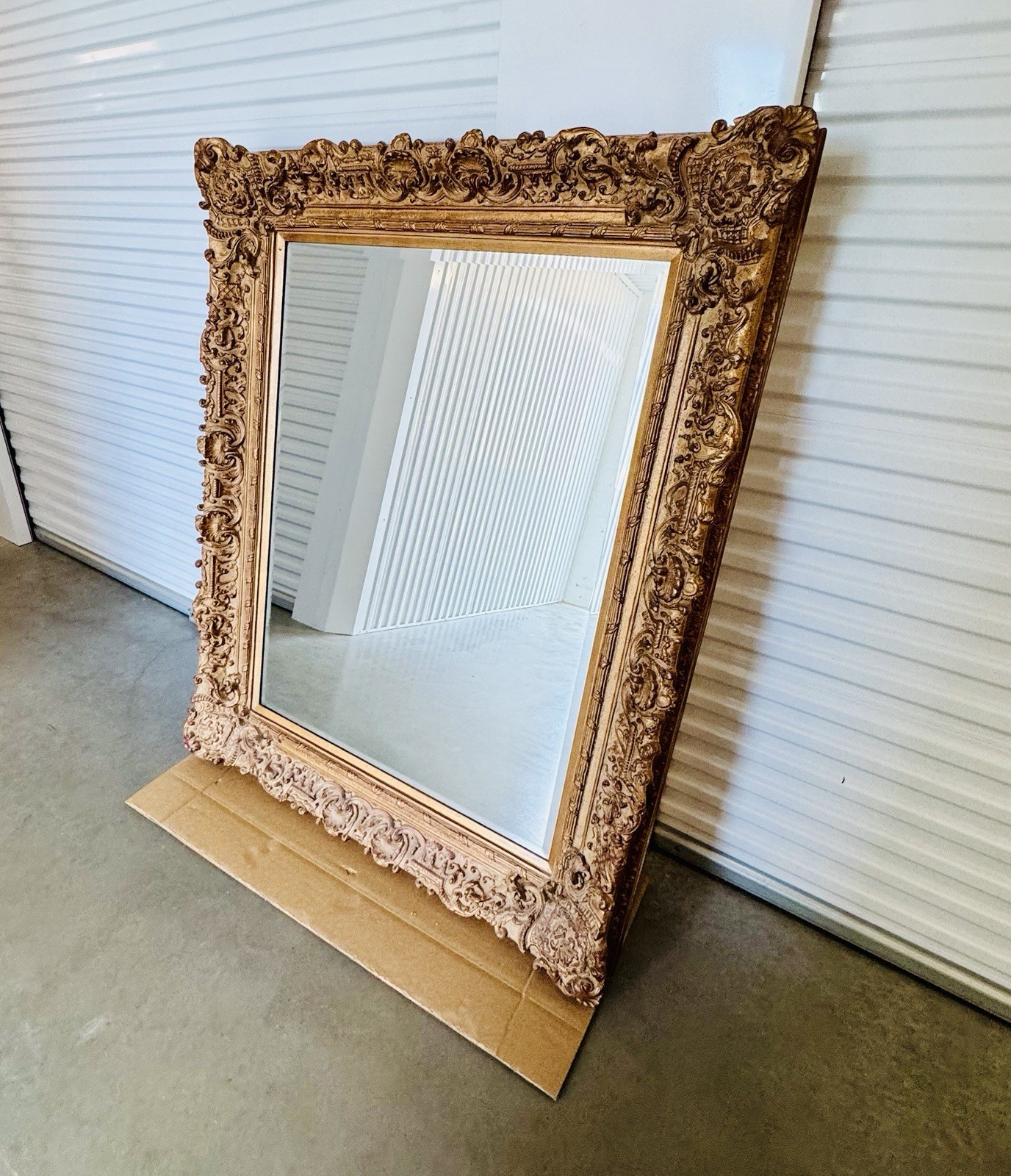 Monumental Vintage Italian Baroque / Rococo Revival Gilt Mirror Large 50.5x62.5