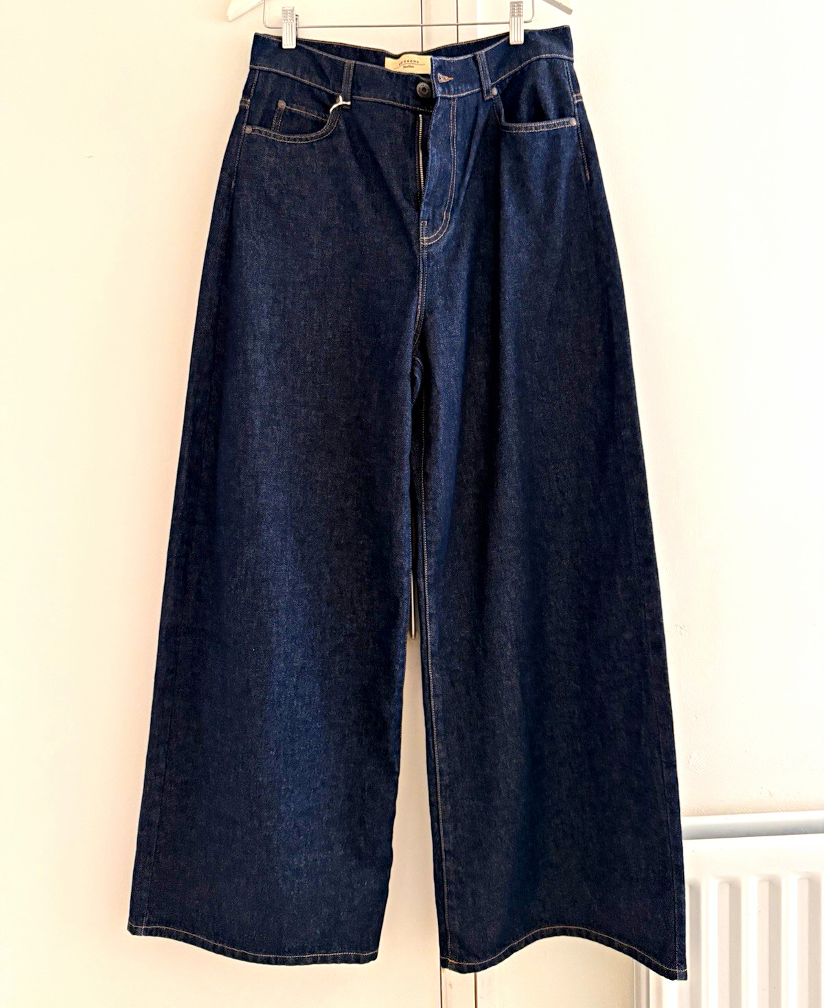 Weekend Max Mara Dark Wash Blue Denim Wide-Leg High Rise Jeans Size 14
