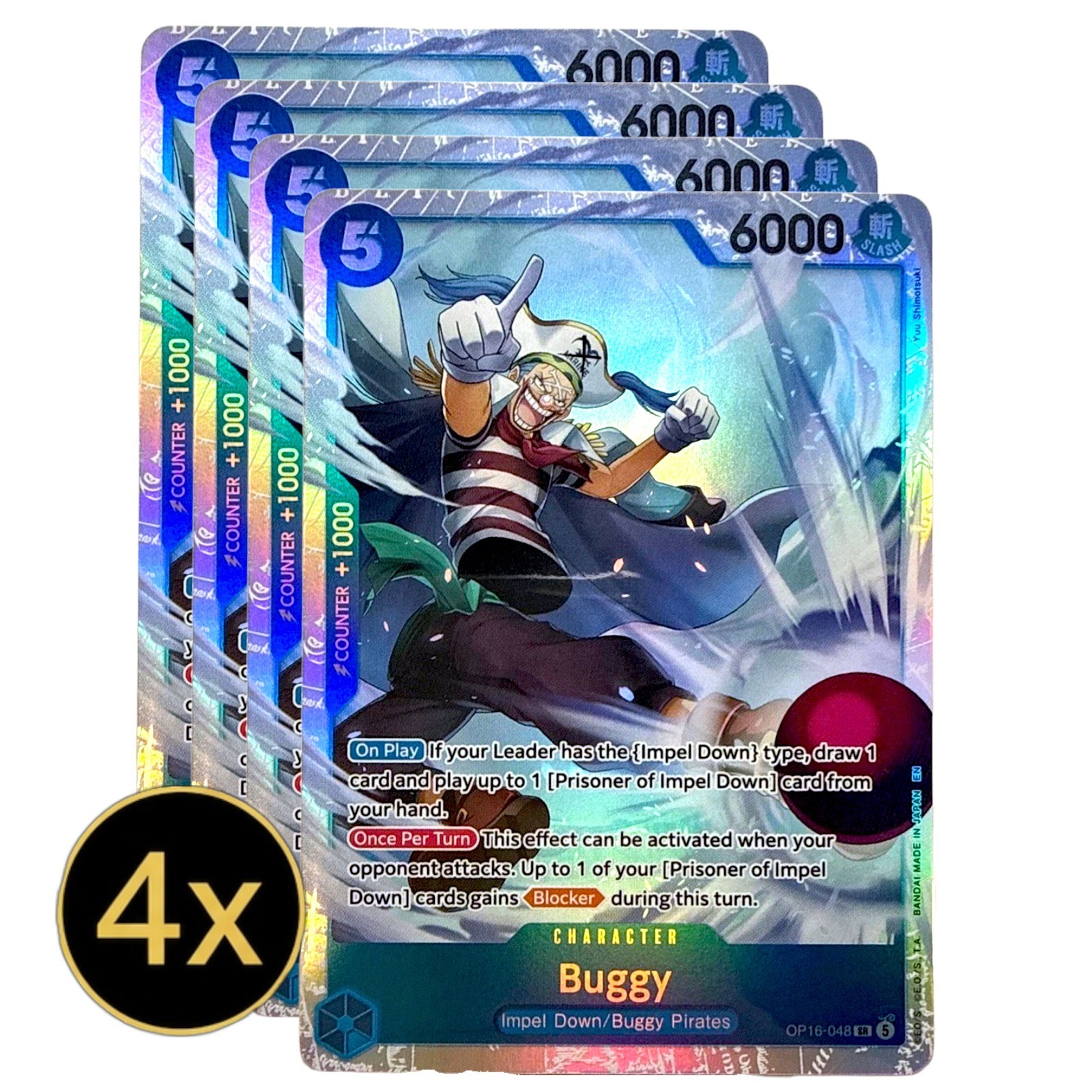 4x Buggy (048) OP16 One Piece Foil Playset NM #OP16-048