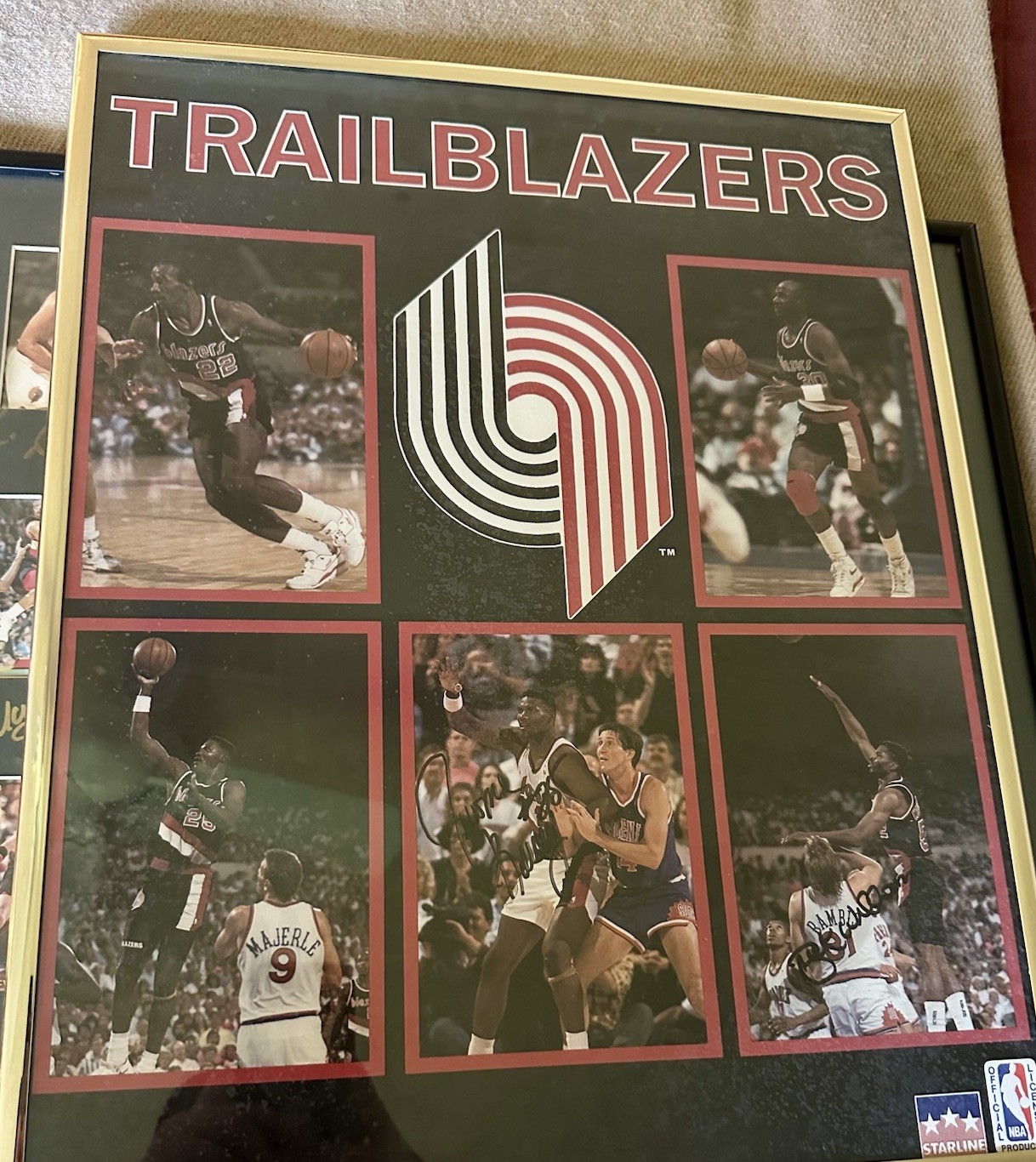 Jerome Kersey And Buck Williams Framed Autographed Portland Trailblazers Poster Jerome Kersey And Buck Williams Framed Autographed Portland Trailblazers Poster