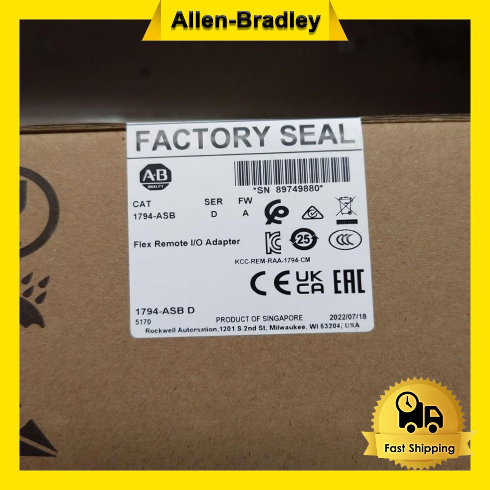 New Sealed AB 1794-ASB SER D Flex Remote I/O Adapter 1794ASB AB