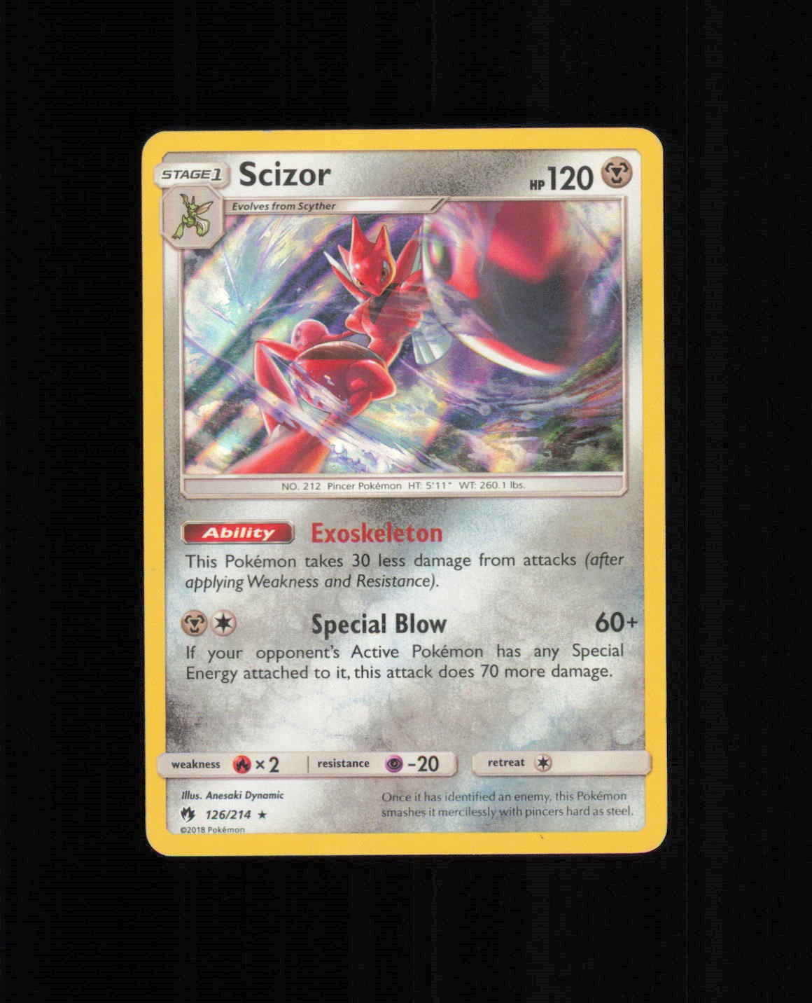 Scizor 126/214 Lost Thunder Holo Lightly Played