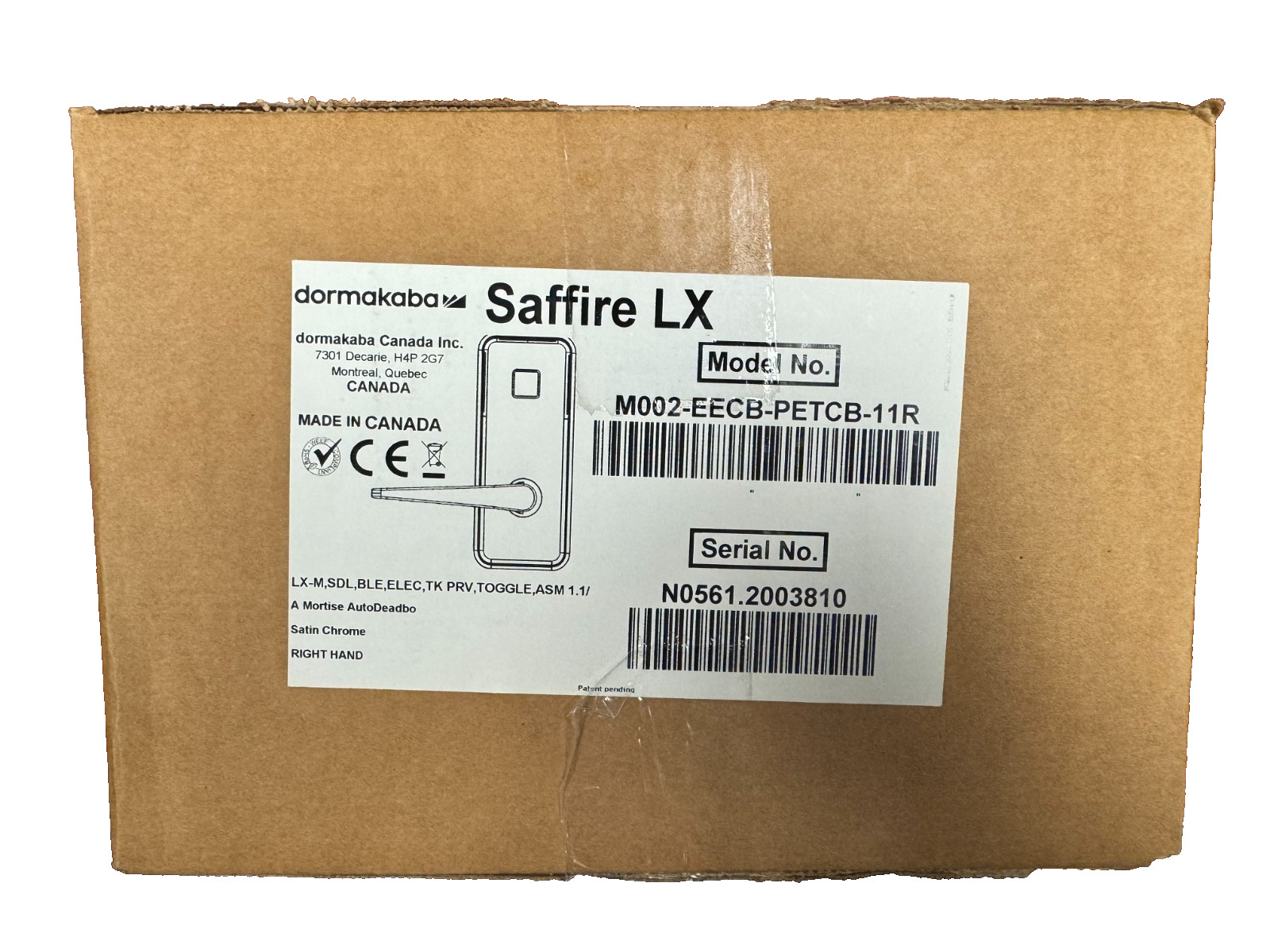 Dormakaba Saffire LX-M M002-EECB-PETCB-11R NEW Dormakaba Saffire LX-M M002-EECB-PETCB-11R NEW
