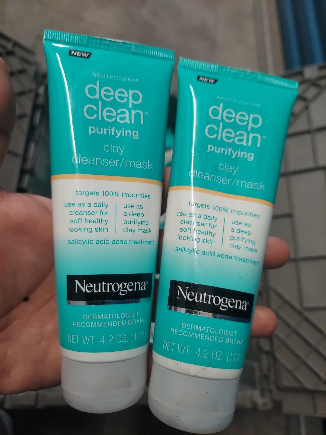 2X Neutrogena Deep Clean Purifying Clay Face Mask & Facial Cleanser 4.2oz EXP 2X Neutrogena Deep Clean Purifying Clay Face Mask & Facial Cleanser 4.2oz EXP