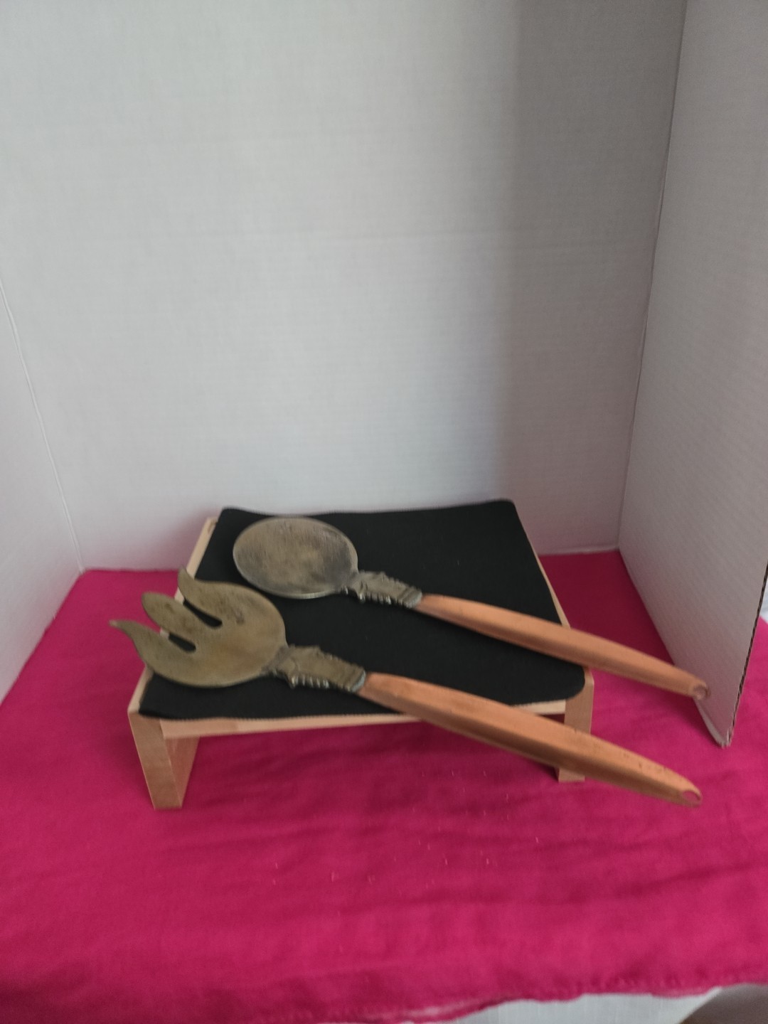 Coopercraft Guild Salad Serving Set Produced In Taunto Mass. 1970 Sold... Coopercraft Guild Salad Serving Set Produced In Taunto Mass. 1970 Sold...