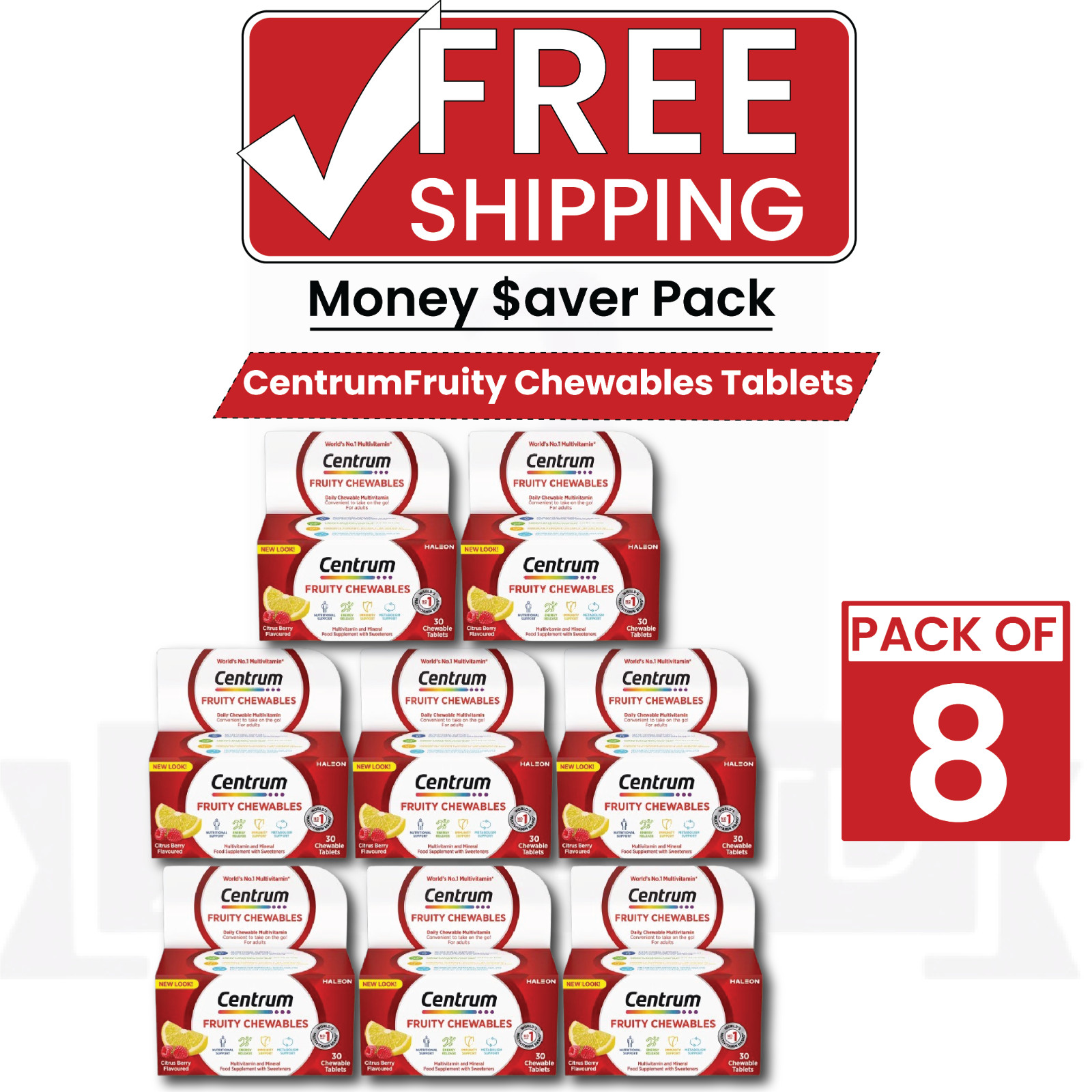 Centrum Fruity Chewables 30ct-PACK OF 8 Centrum Fruity Chewables 30ct-PACK OF 8