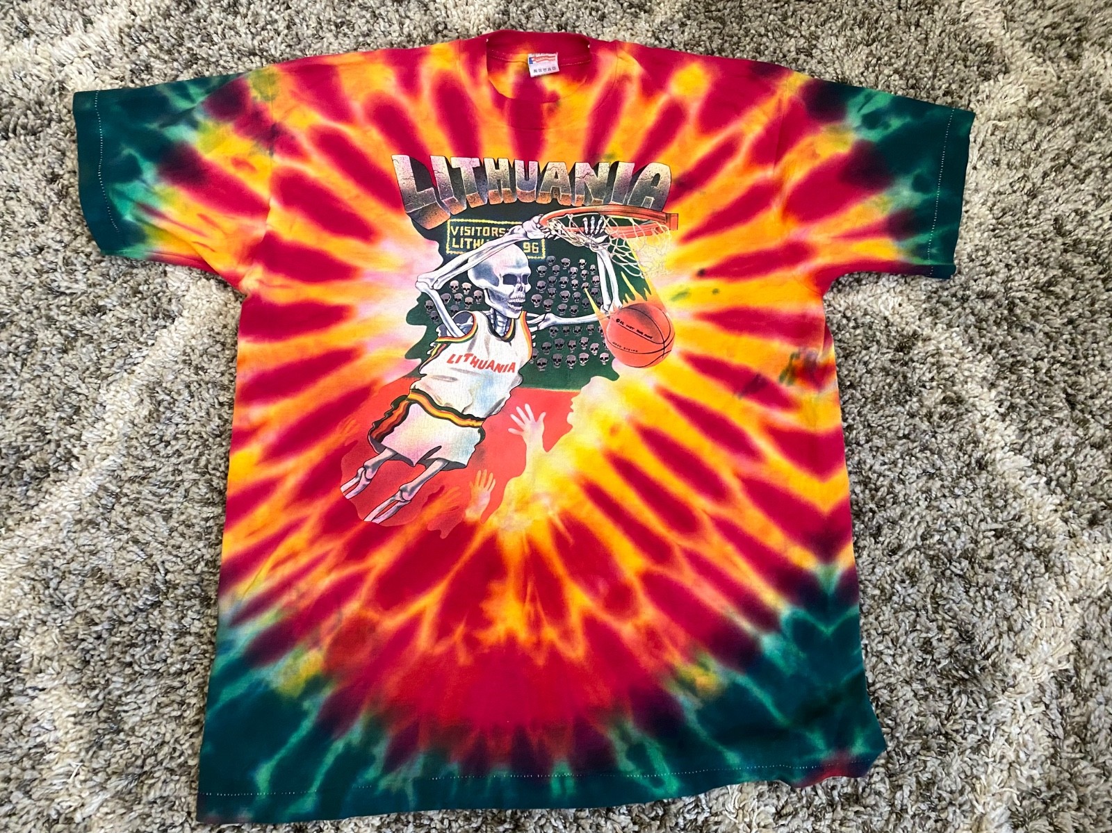 VTG Never Worn GD Lithuania 1992 Tie Dye Barcelona Bronze Medal Olympic T Shirt