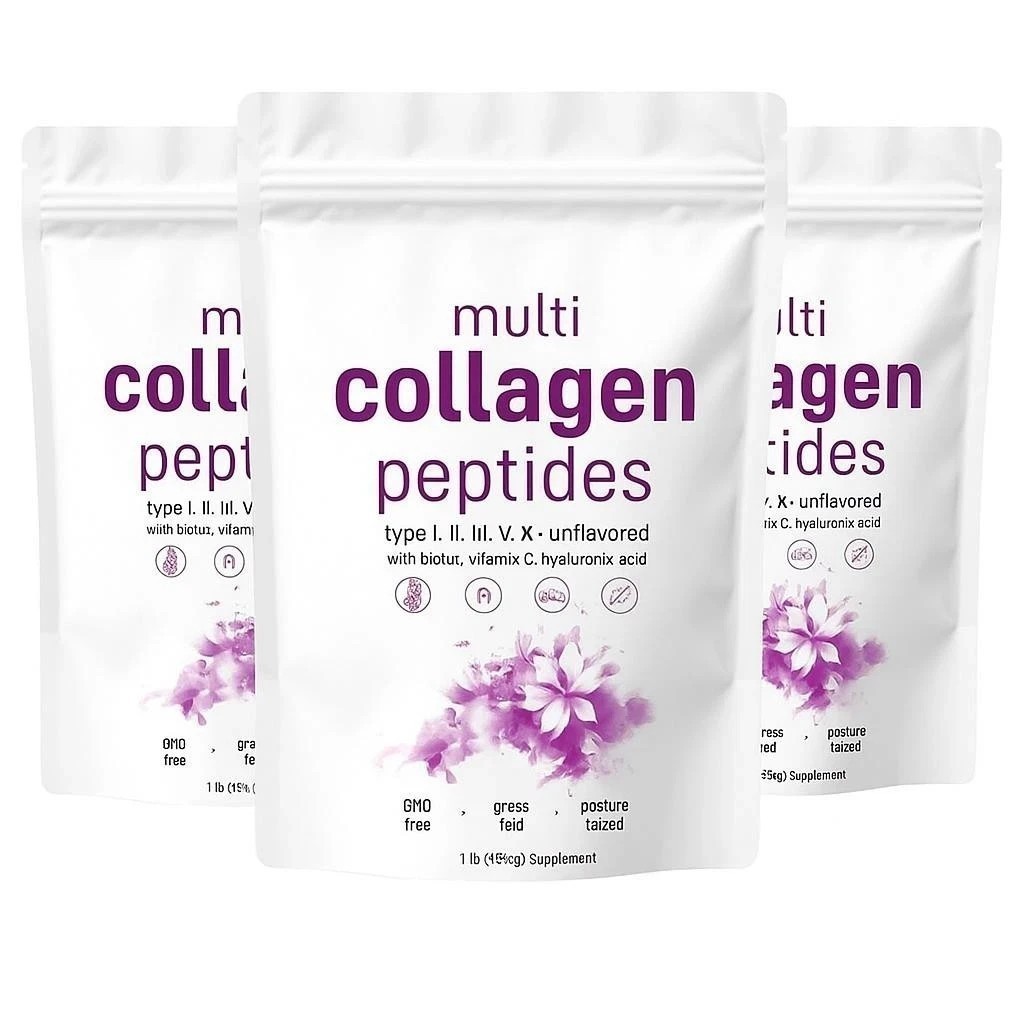 3 PACK Multi Collagen Peptides Powder 1 lb Hydrolyzed Protein Peptide+ 3 PACK Multi Collagen Peptides Powder 1 lb Hydrolyzed Protein Peptide+
