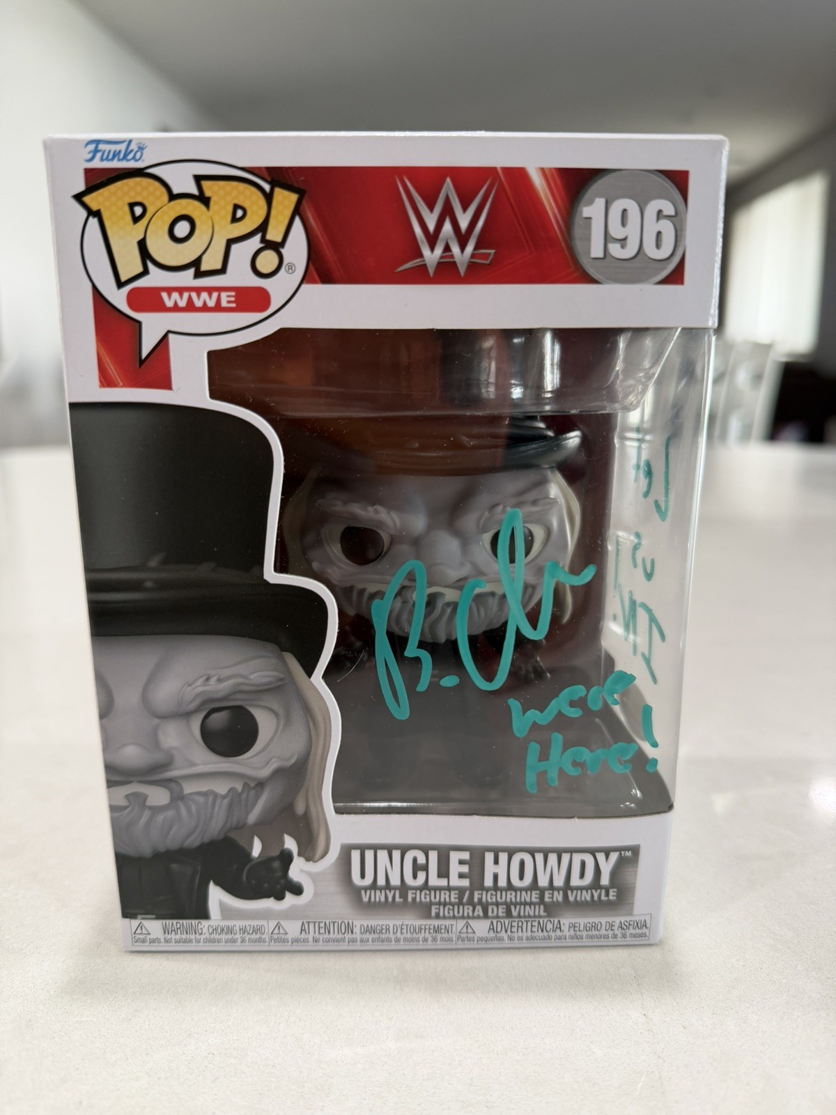 UNCLE HOWDY BO DALLAS SIGNED FUNKO POP WWE #196 JSA INSCRIPTION RARE AUTOGRAPHED