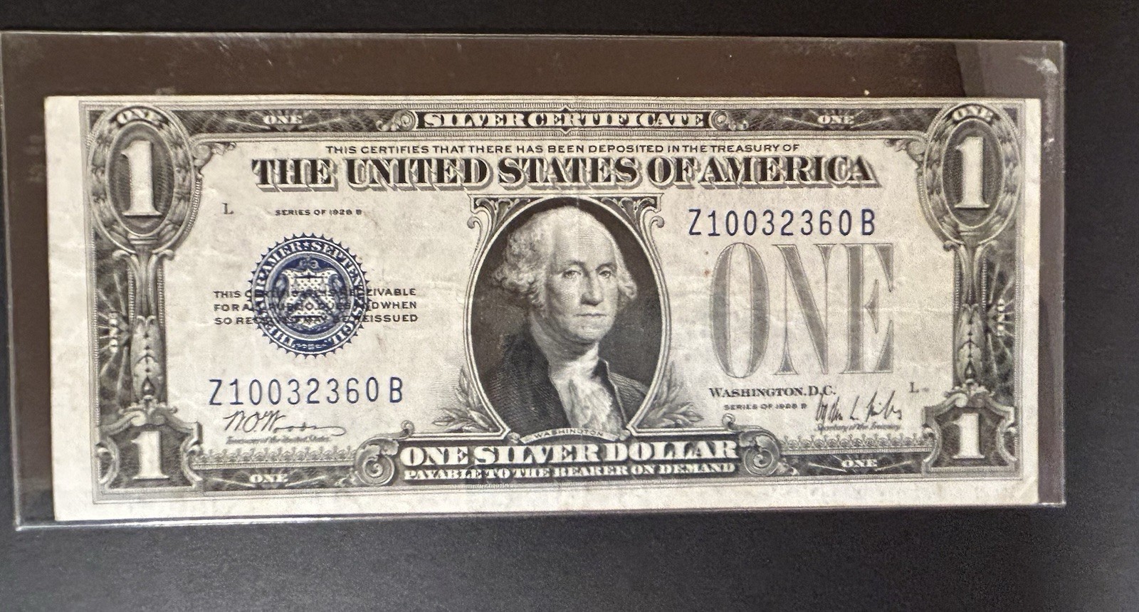 1928B $1 Silver Certificate HIGH SERIAL # over 10,000,000 experimental ZB