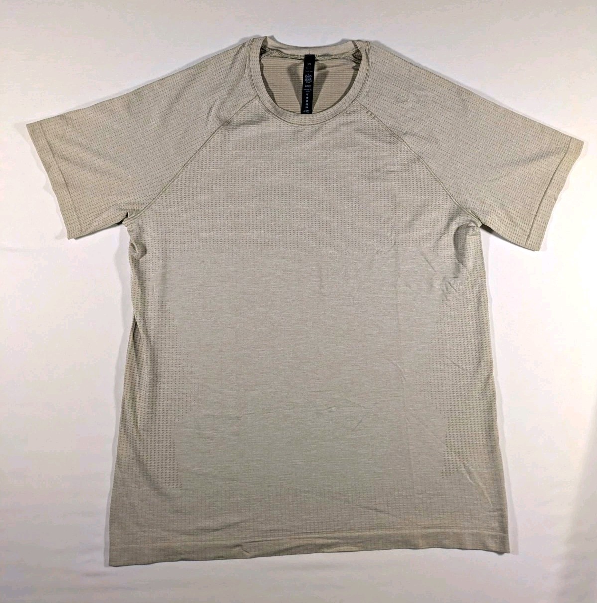 Lululemon Metal Vent T-Shirt, Beige, Breathable Stretch, Crew Neck - L