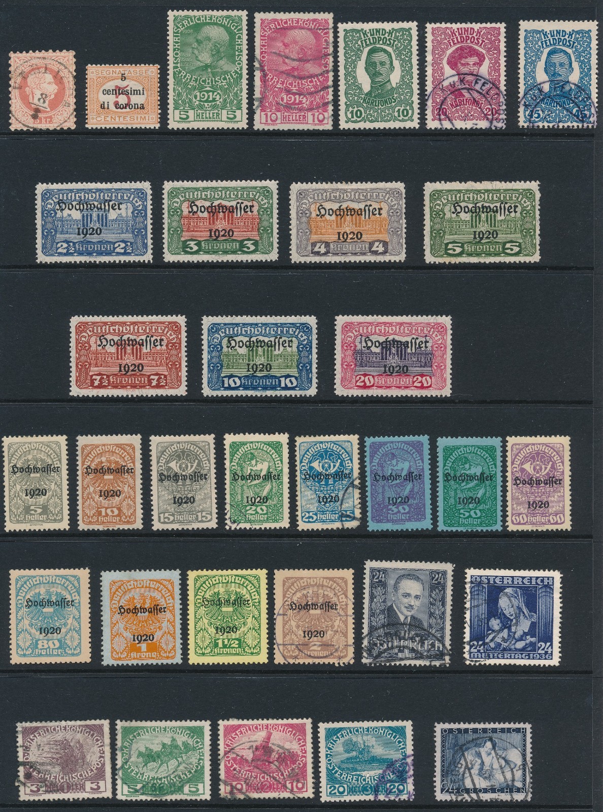 AUSTRIA 105+ EARLY MH & USED; INCL OCCUPATION PDUE; SEMIS, PDUES & MORE