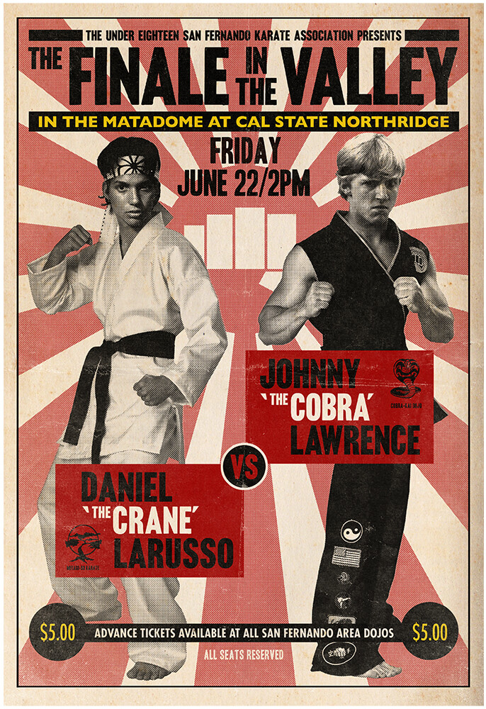 1984 The Karate Kid Daniel Larusso VS Johnny Lawrence Fight Poster Cobra Kai 🐍 1984 The Karate Kid Daniel Larusso VS Johnny Lawrence Fight Poster Cobra Kai 🐍