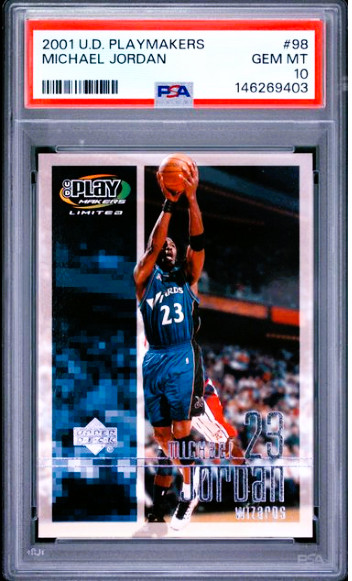 2001 UD PLAYMAKERS #98 MICHAEL JORDAN PSA 10 GEM MINT