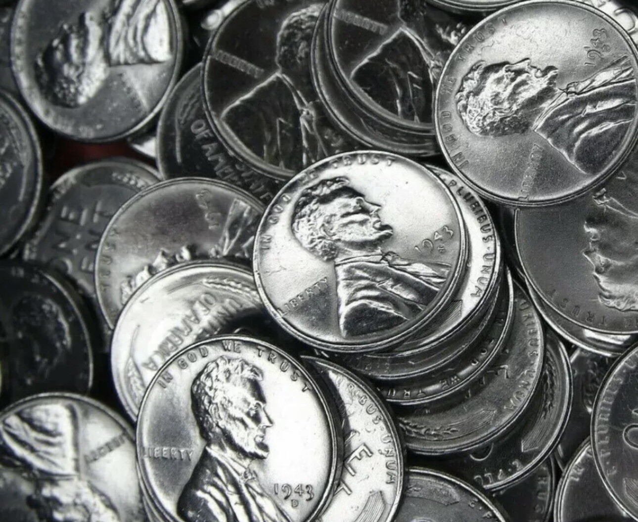 1943 Wheat Lincoln Head 3 Penny Steel P D S 3 Cent Collection AU/BU Detail