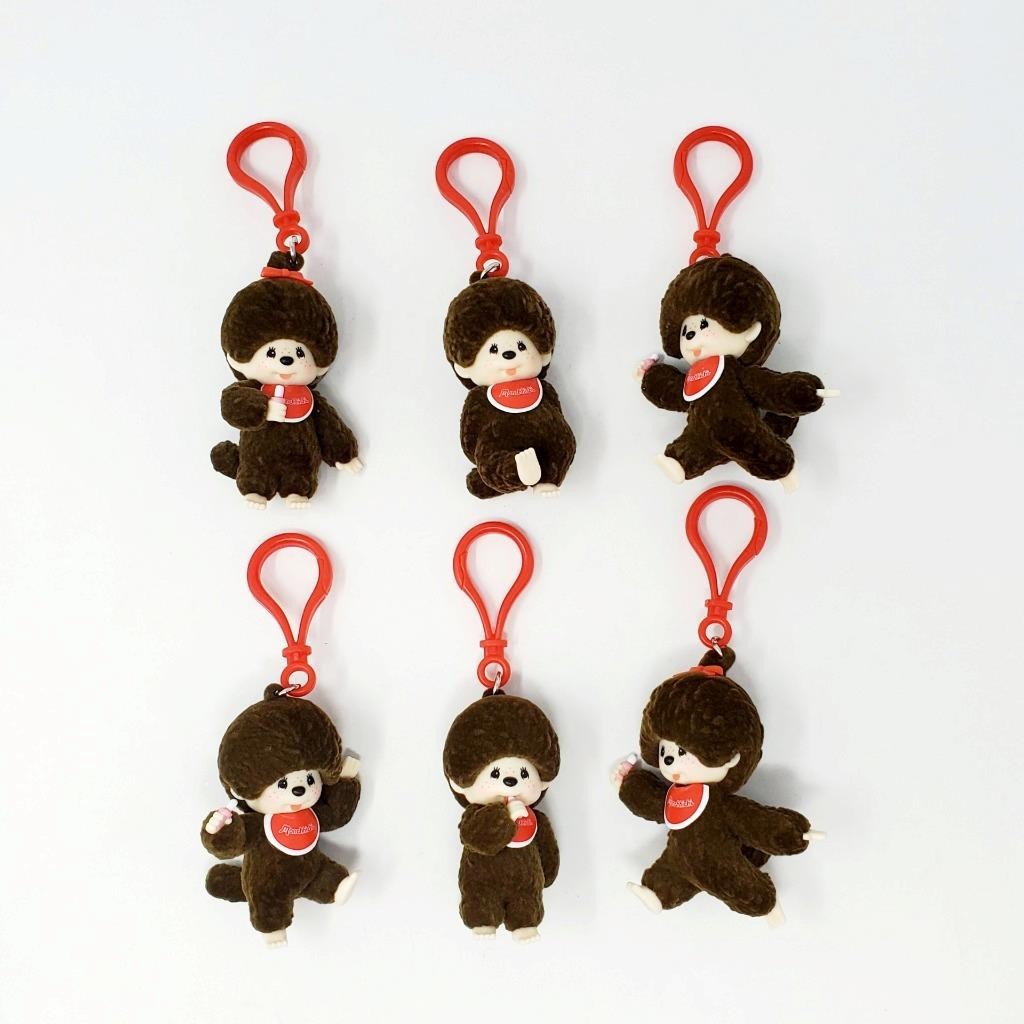 Monchhichi Flocked Collection Hangers Lot of 6 Different New Loose Clips (Bin21)