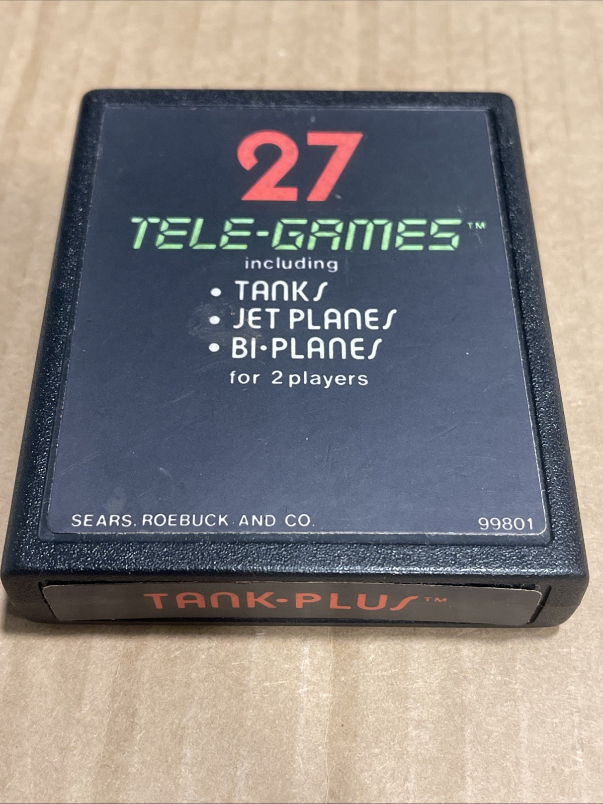 Atari Sears Tele-Games Tank Plus #27 Game Cartridge 1970s  w Manual Tested