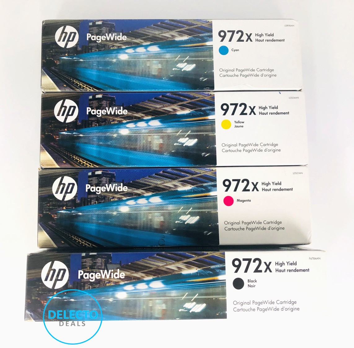 GENUINE 4-Pack HP 972X High Yield B/M/Y/C PageWide Cartridges SEALED Boxes