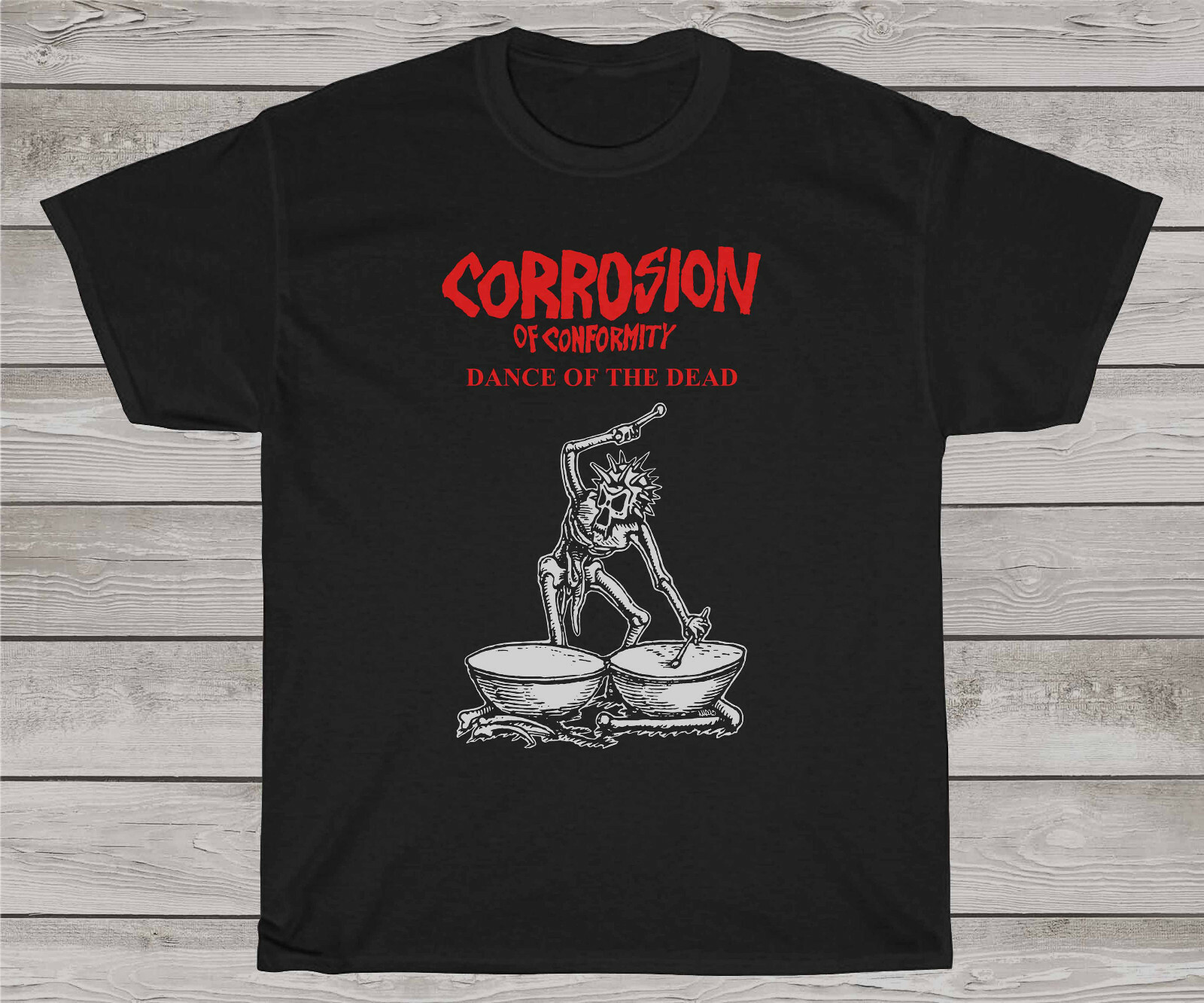 Vtg CORROSION OF CONFORMITY For Fans Cotton Black Full Size T Shirt AG396
