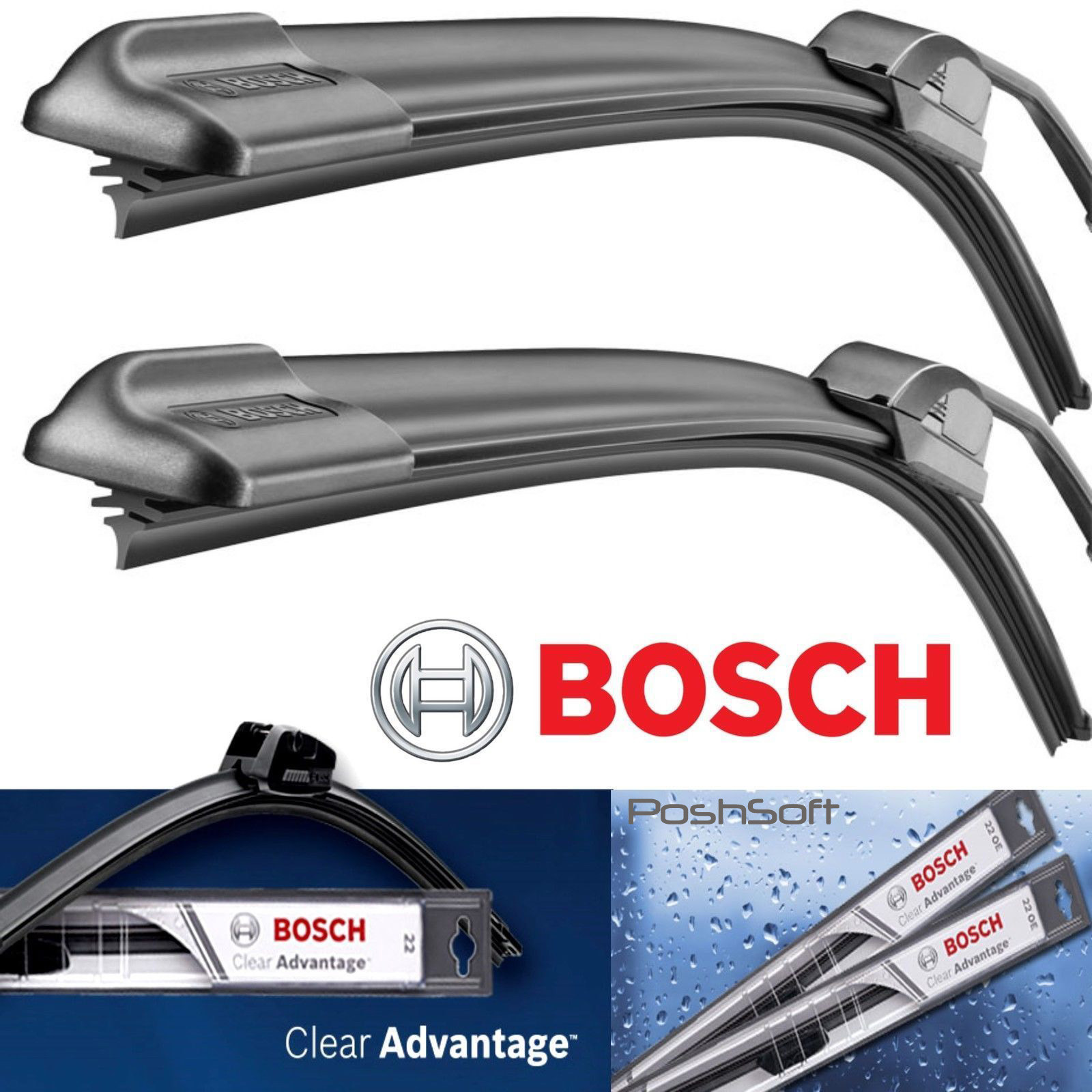 BOSCH Clear Advantage BEAM Wiper blades 22-22 Front Left & Right Set (PAIR) New