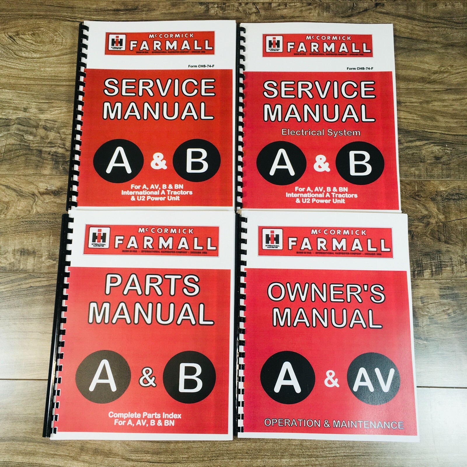 International Farmall A AV Tractor Service Parts Operators Manual Set Catalog