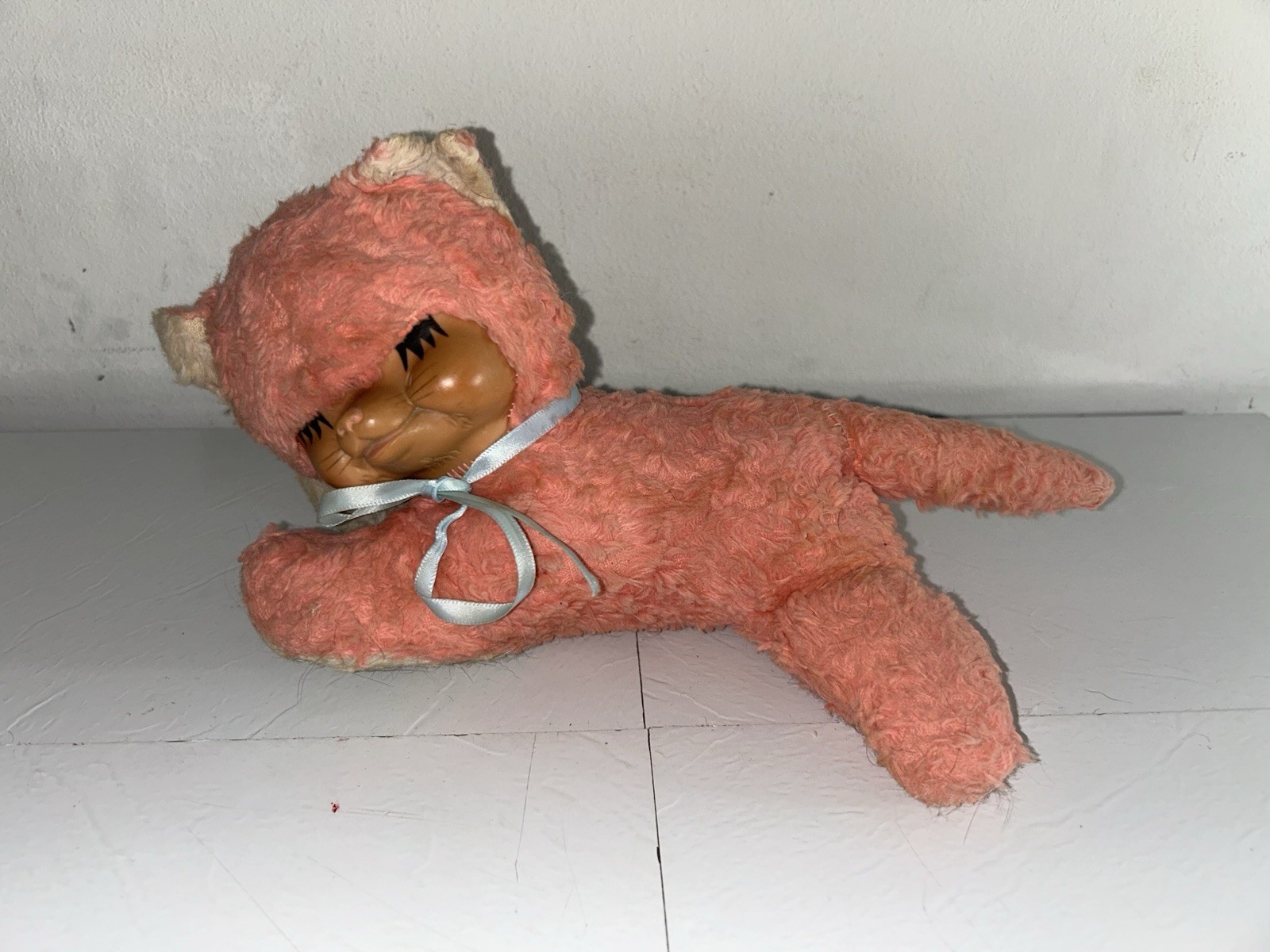 Rare Vintage Gund Rubber Face Sleeping Kitty 12” Plush Stuffed Animal Rare Vintage Gund Rubber Face Sleeping Kitty 12” Plush Stuffed Animal