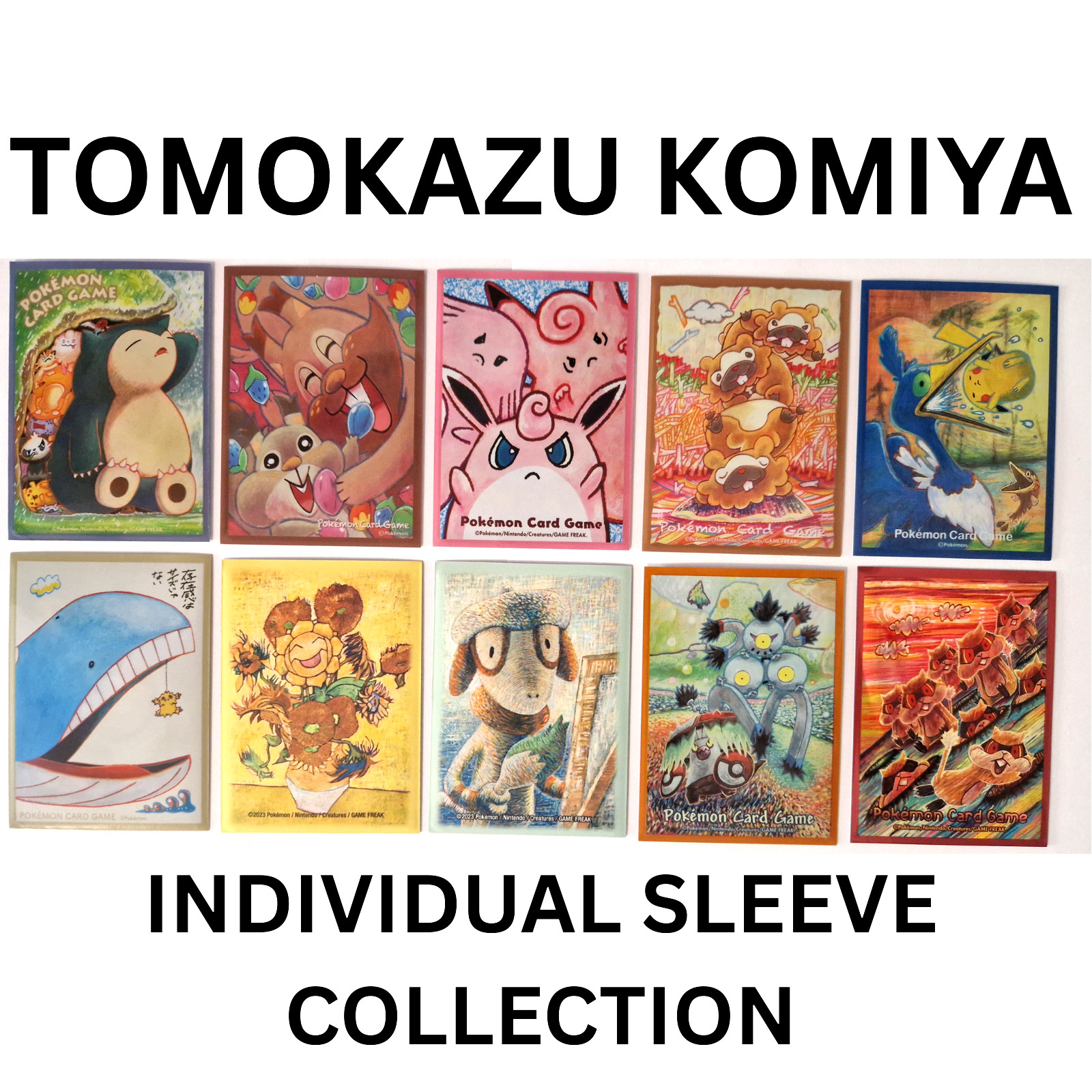 Tomokazu Komiya Full Collection 10 individual sleeves Pokemon TCG, brand new