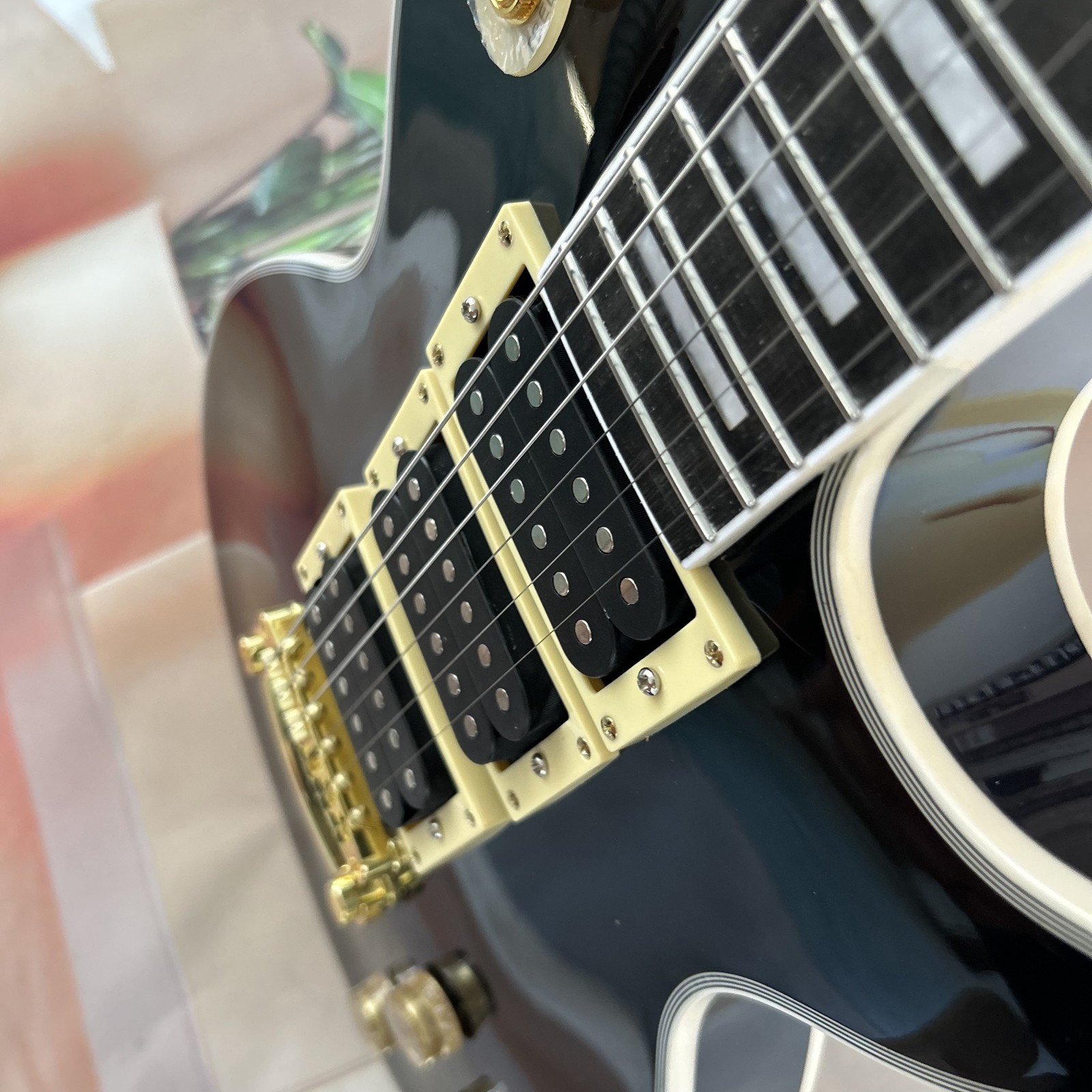 Only Sold To USA Custom LP Black Frampton Phoenix Electric Guitar HHH Pickups