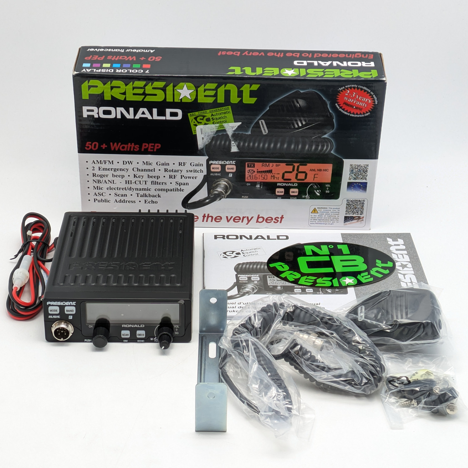 President Ronald 50W+ 10M Amateur Ham Radio Transceiver 7 Color
