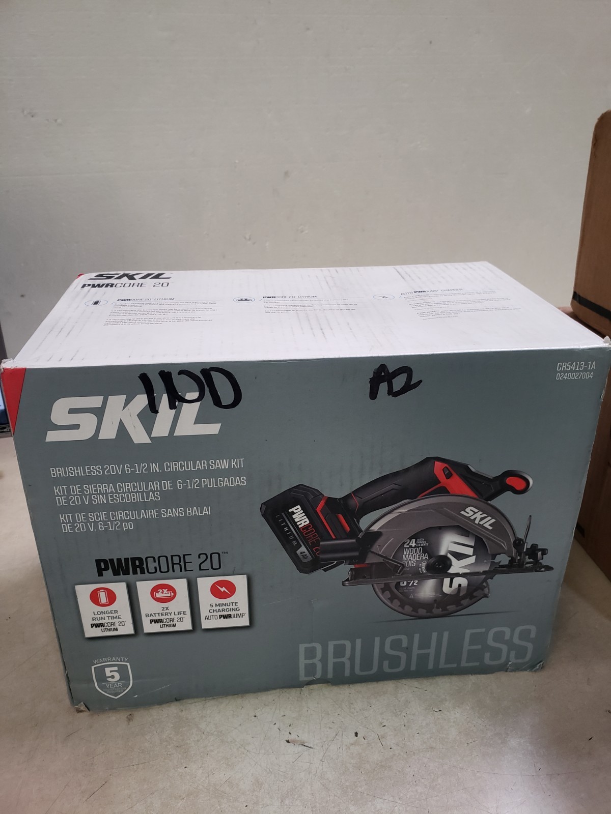 Skil CR5413-1A Pwrcore 20 Brushless 20V 6-1/2\' Circular Saw Kit with with 4.0 Ah
