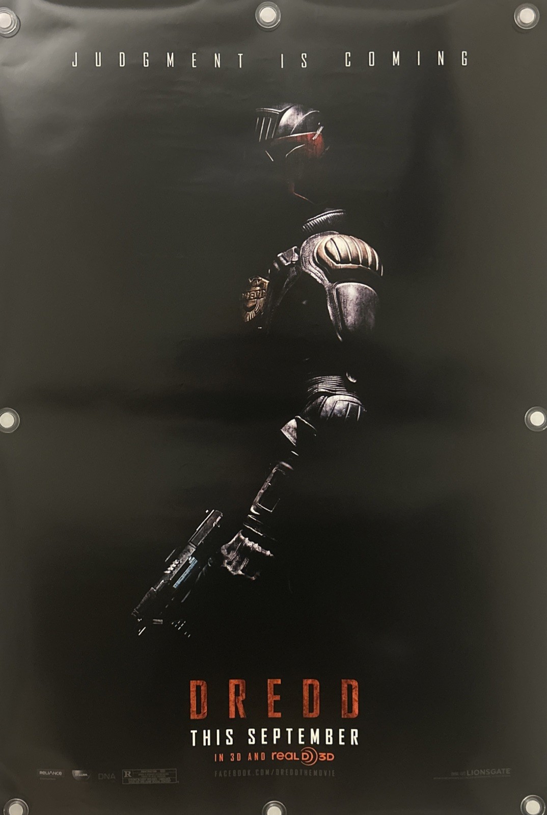 DREDD Original One Sheet Movie Poster - 2012 - VERY RARE