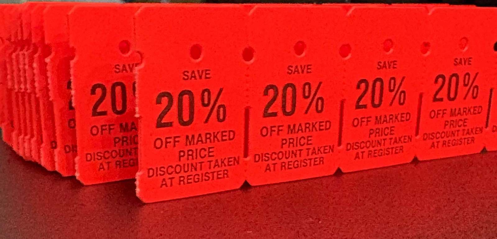 ⭐1 DAY SALE⭐ 500pcs CLOTHES CLOTHING MERCHANDISE SALE PRICE TAGS FLUORESCENT RED ⭐1 DAY SALE⭐ 500pcs CLOTHES CLOTHING MERCHANDISE SALE PRICE TAGS FLUORESCENT RED