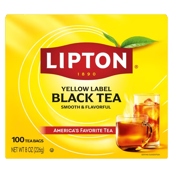 Lipton Black Tea 100ct Tea Bags Classic Flavor Pantry Stock
