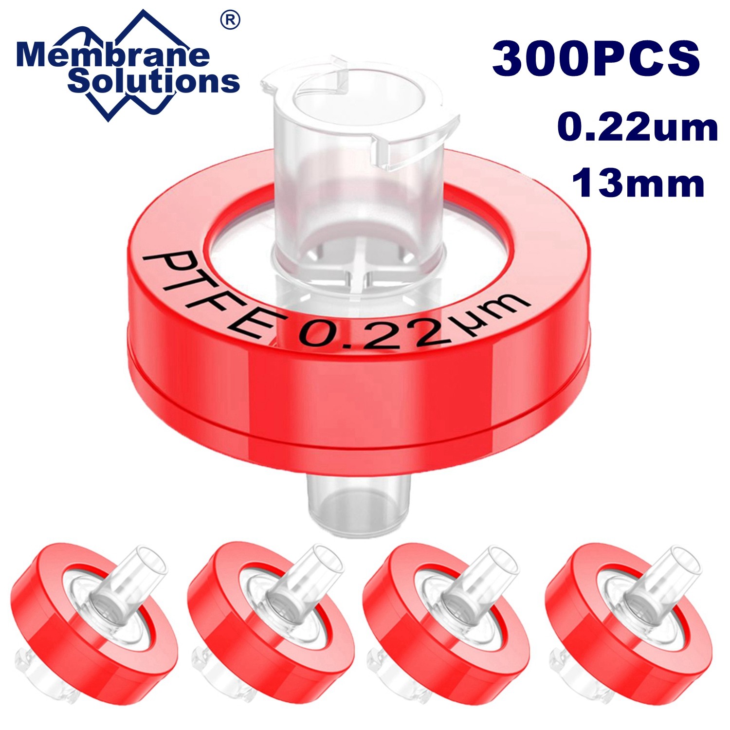 300PCS Syringe Filters PTFE Membrane Lab Disc HPLC GC Needle Filter Non-Sterile