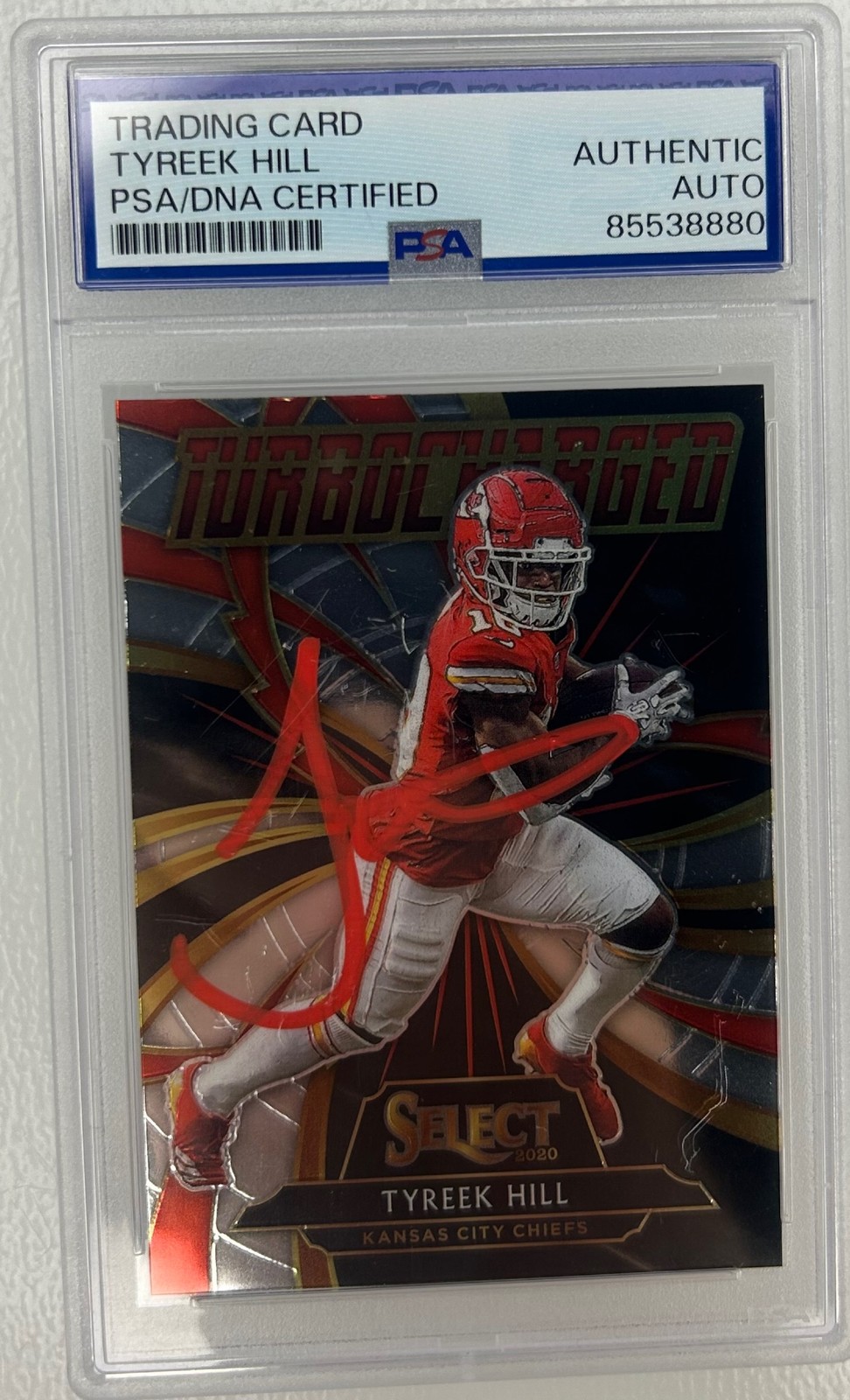2020 Panini Select #T1 Tyreek Hill Turbocharged PSA Authentic