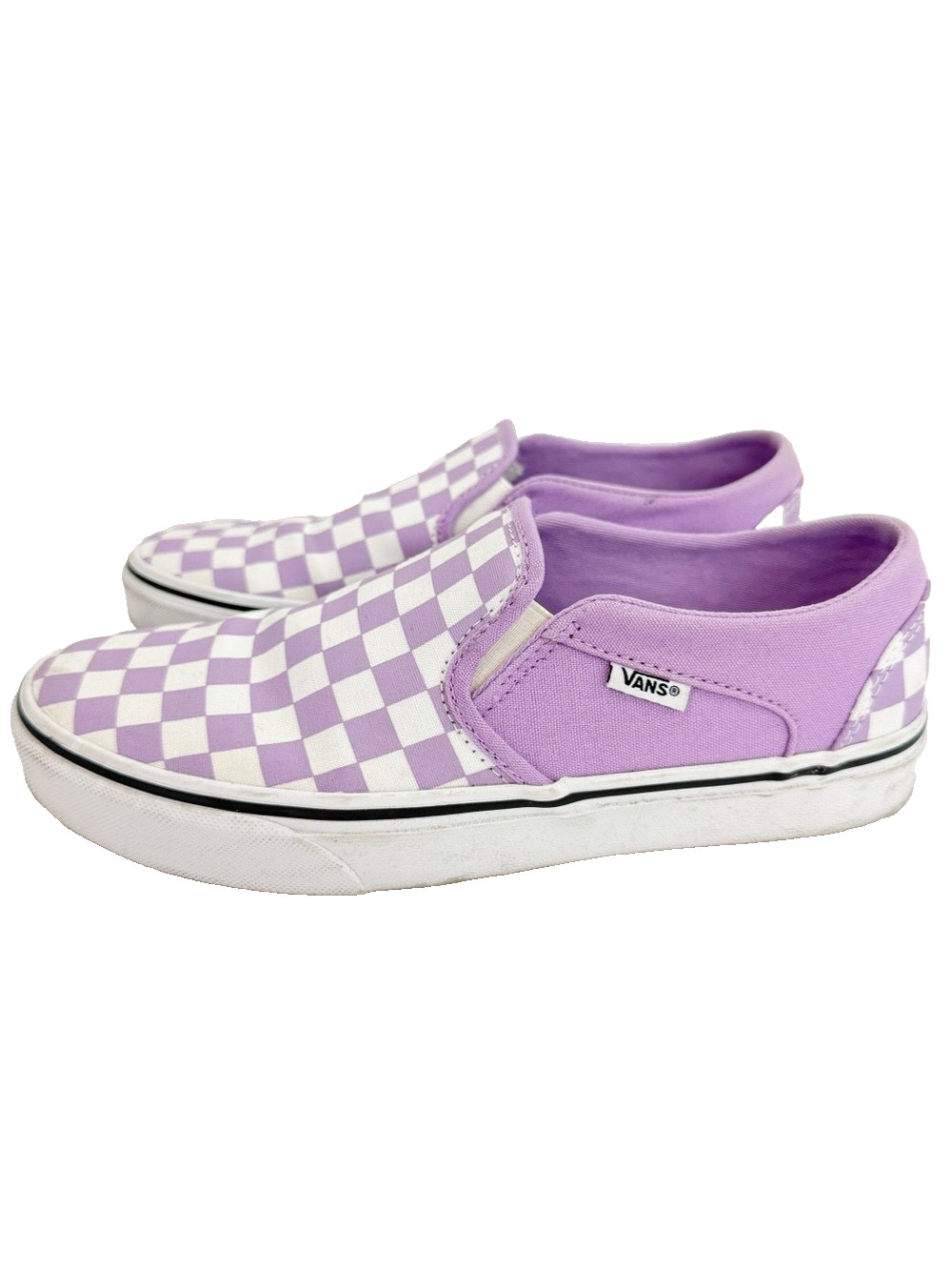 Vans Lavender Check Slip On Sneakers Womens Size 9